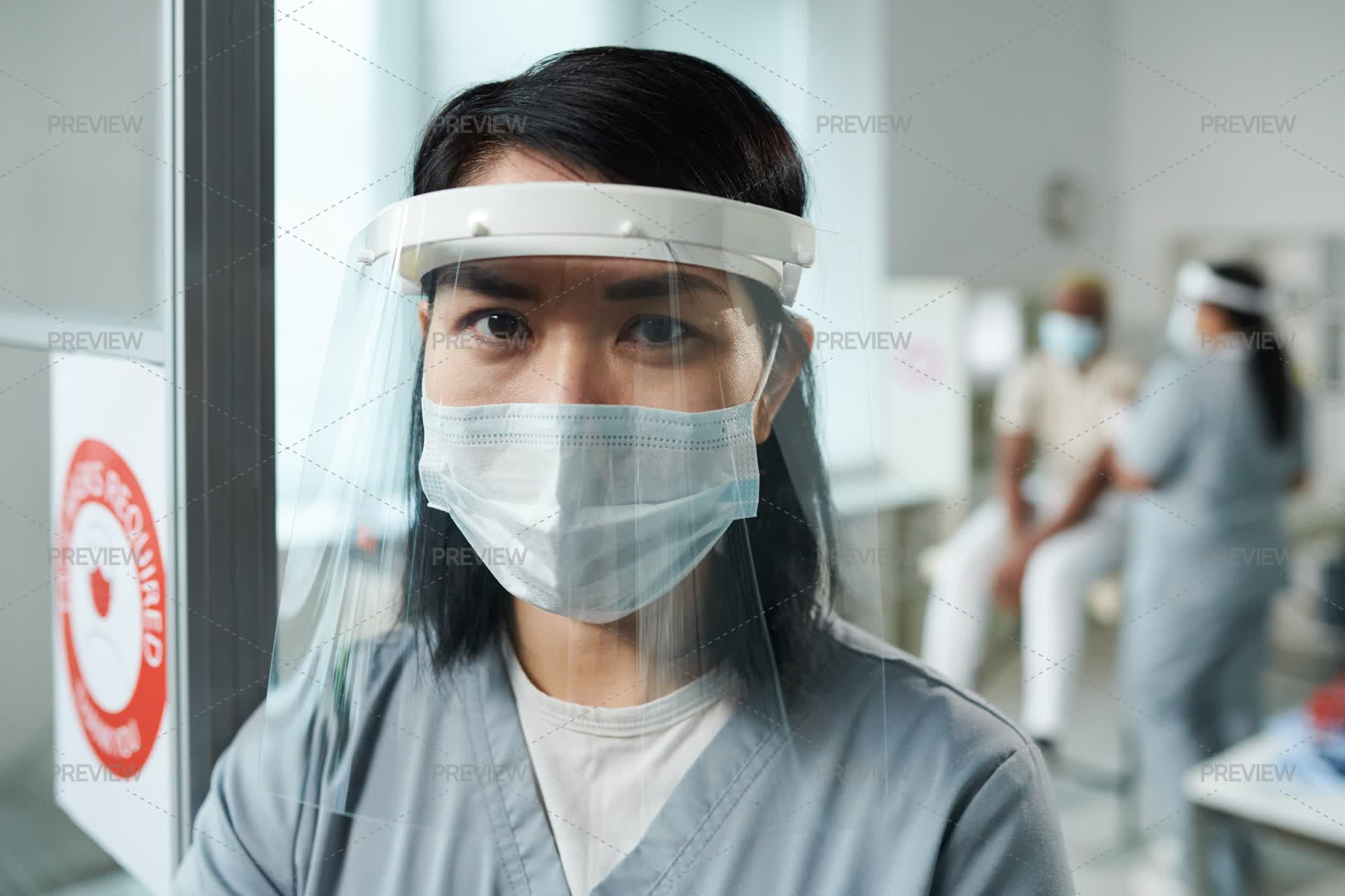 Shield Rn Nurse In Face Shield - Stock Photos | Motion Array