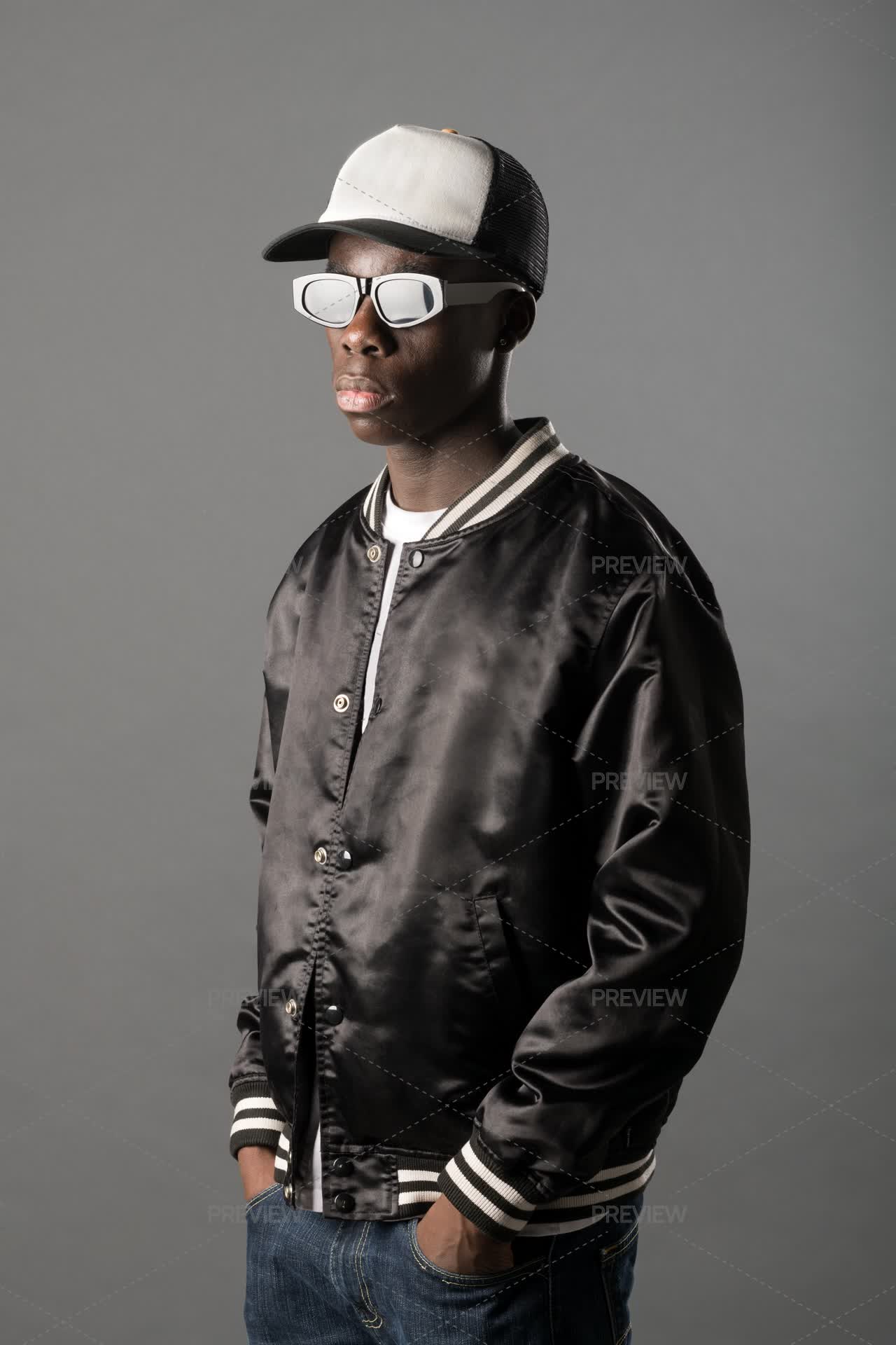 Stylish Young Rapper Standing - Stock Photos | Motion Array