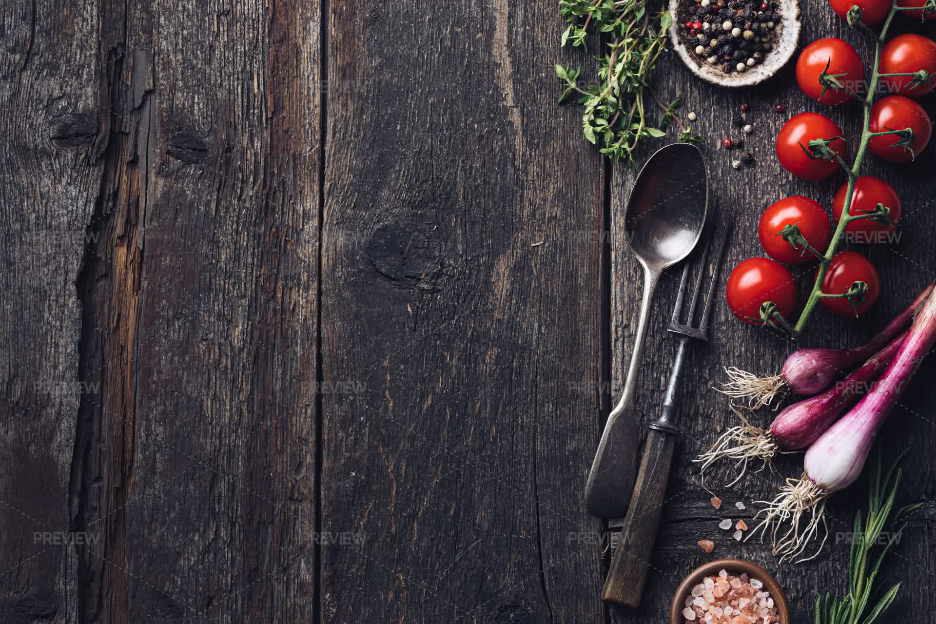 Rustic Food Background - Stock Photos | Motion Array
