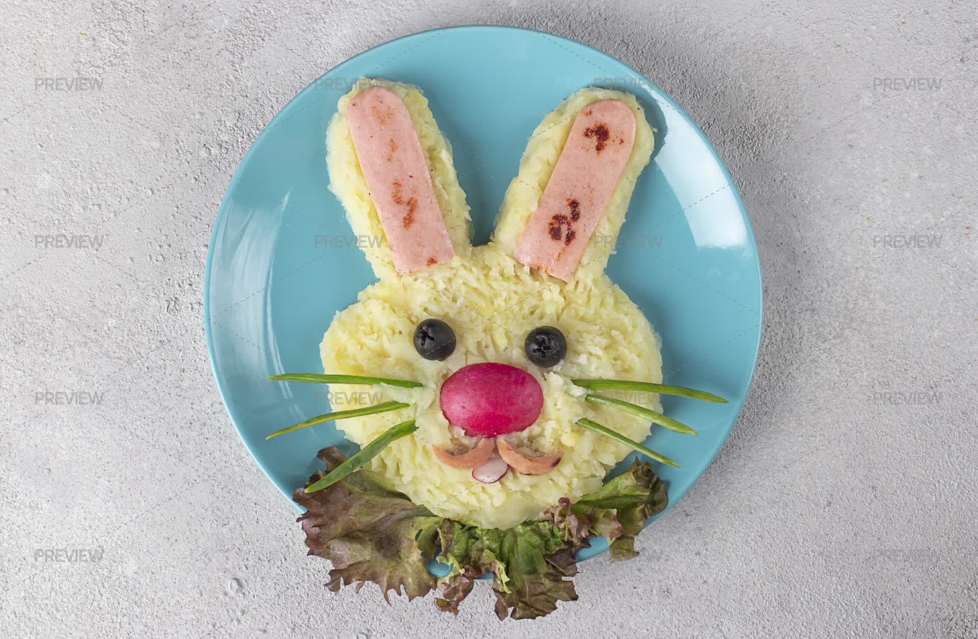 Funny Bunny From Mashed Potato - Stock Photos | Motion Array