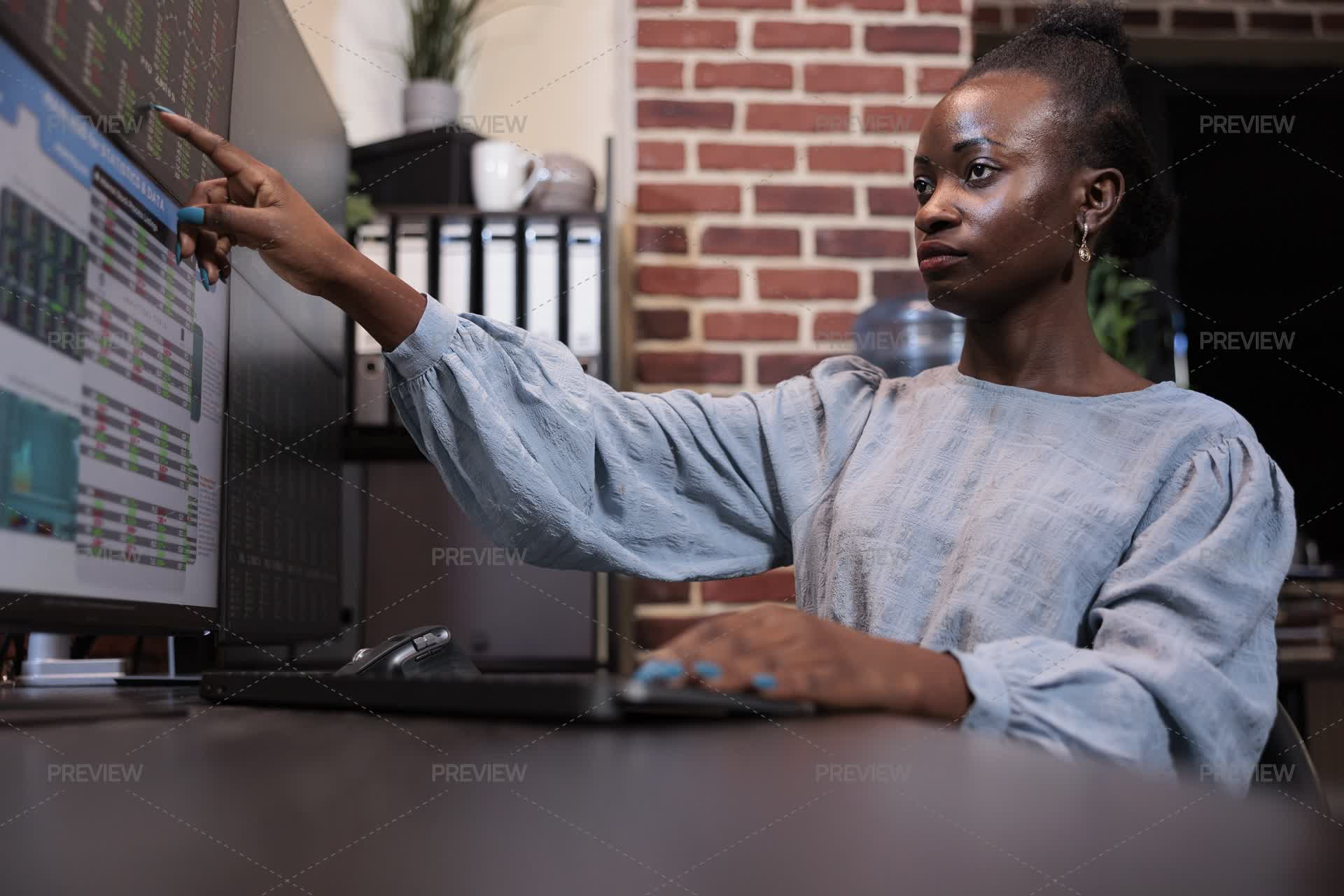 Agent Pointing Out Negative Index - Stock Photos | Motion Array