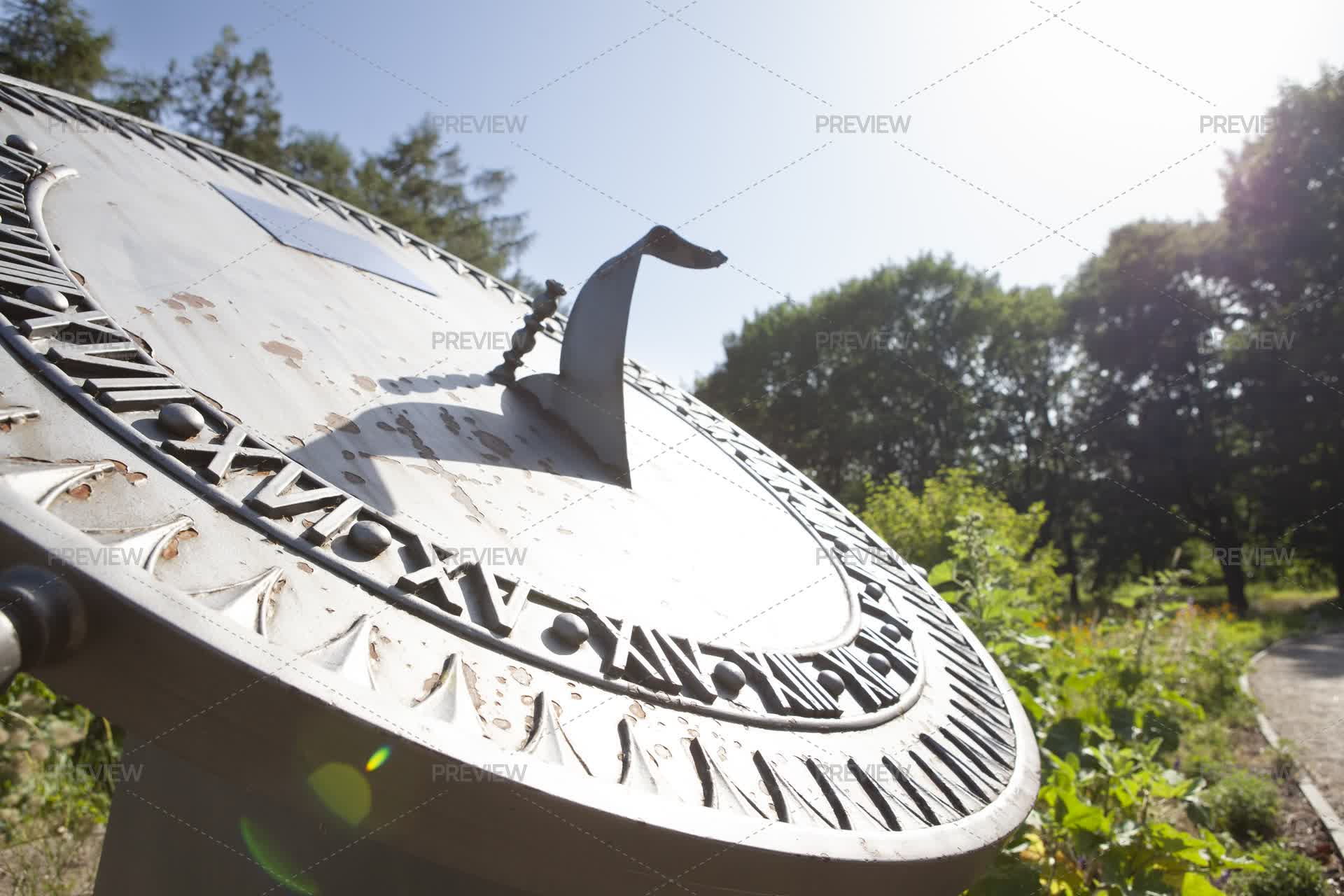 Sundial Solar Clock Measuring Time - Stock Photos | Motion Array