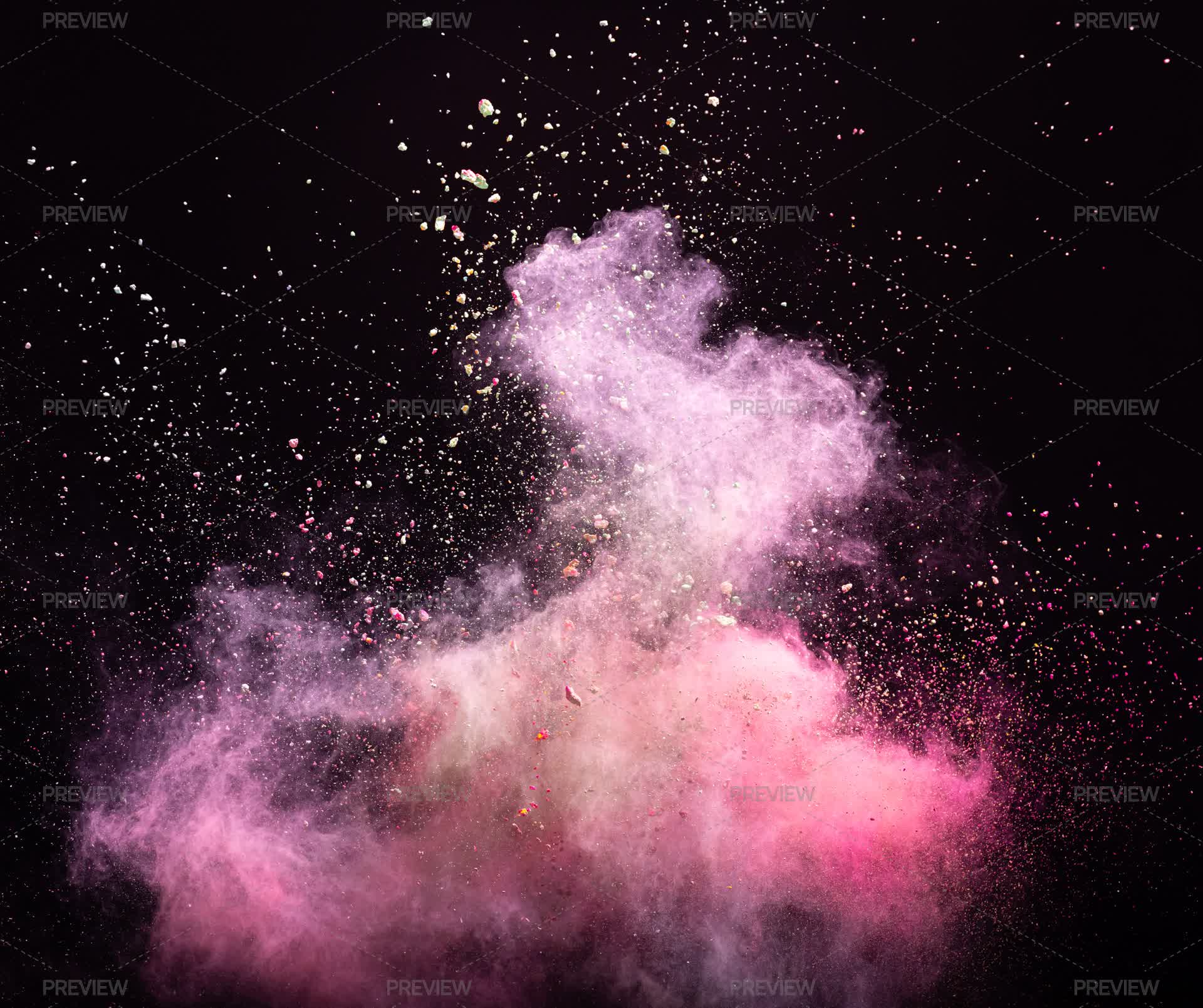Pink Flour Powder Exploding Explosion Of Pink Powder - Stock Photos | Motion Array