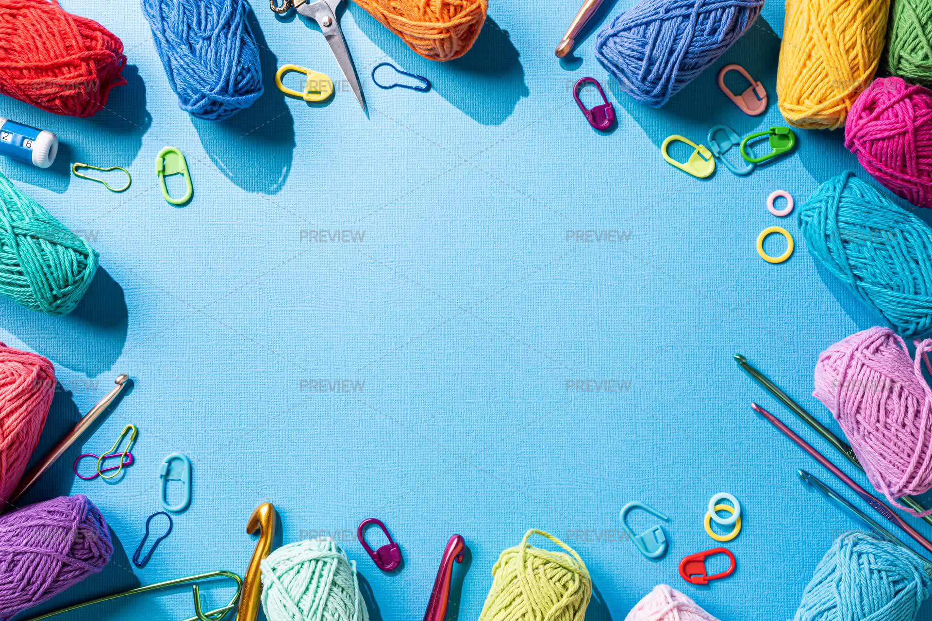 Crochet Knitting Yarn Background - Stock Photos | Motion Array