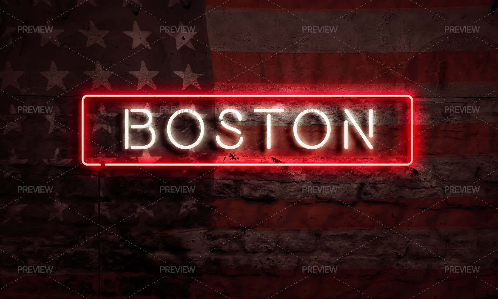 Boston Neon Sign - Stock Photos | Motion Array