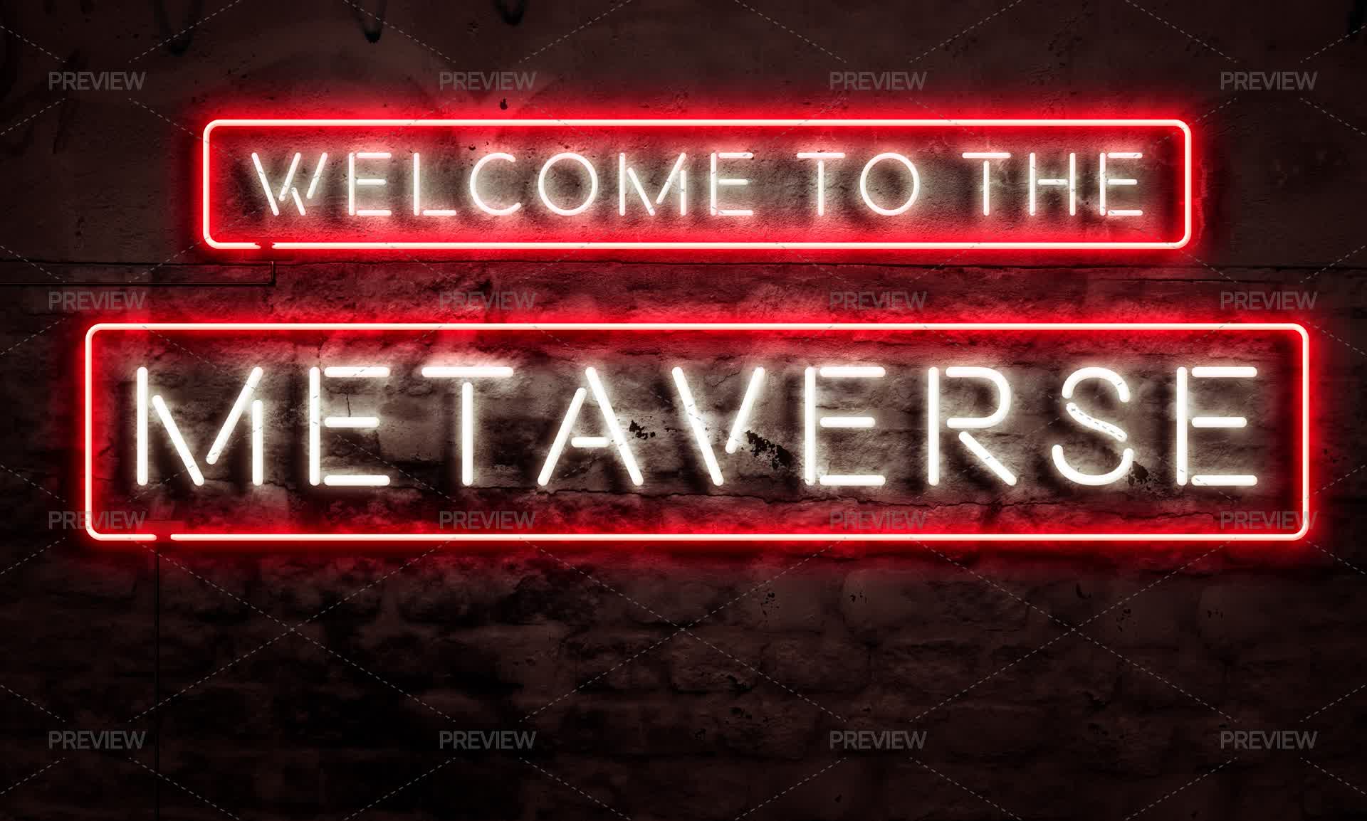 Welcome To The Metaverse Neon Sign - Stock Photos | Motion Array