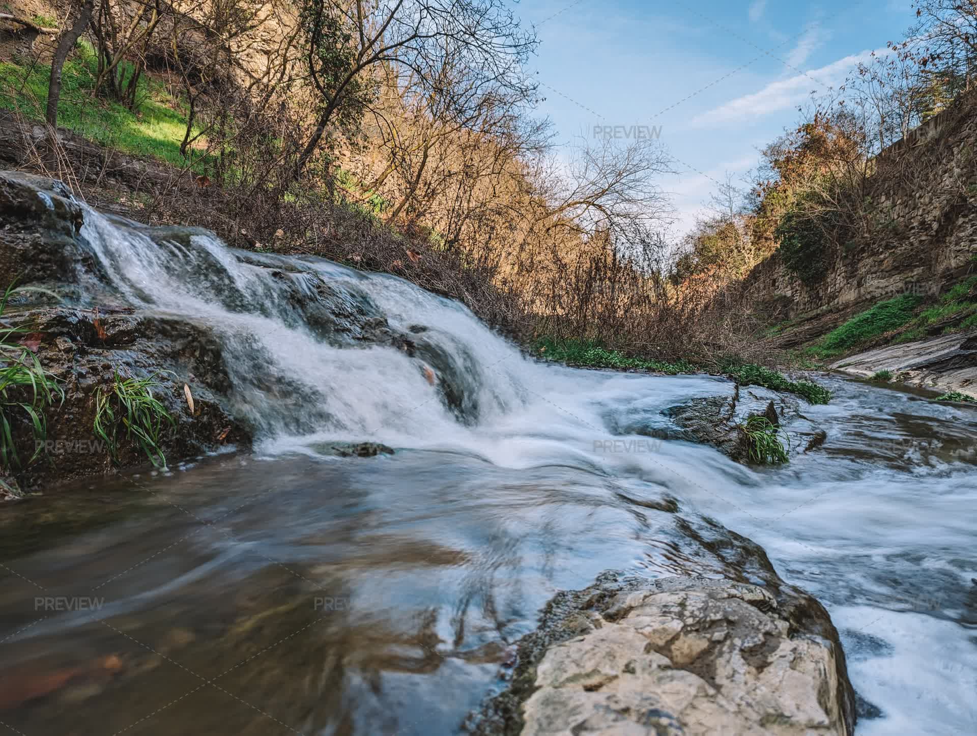 Spring River Cascade Stream Cascade In Spring - Stock Photos | Motion Array