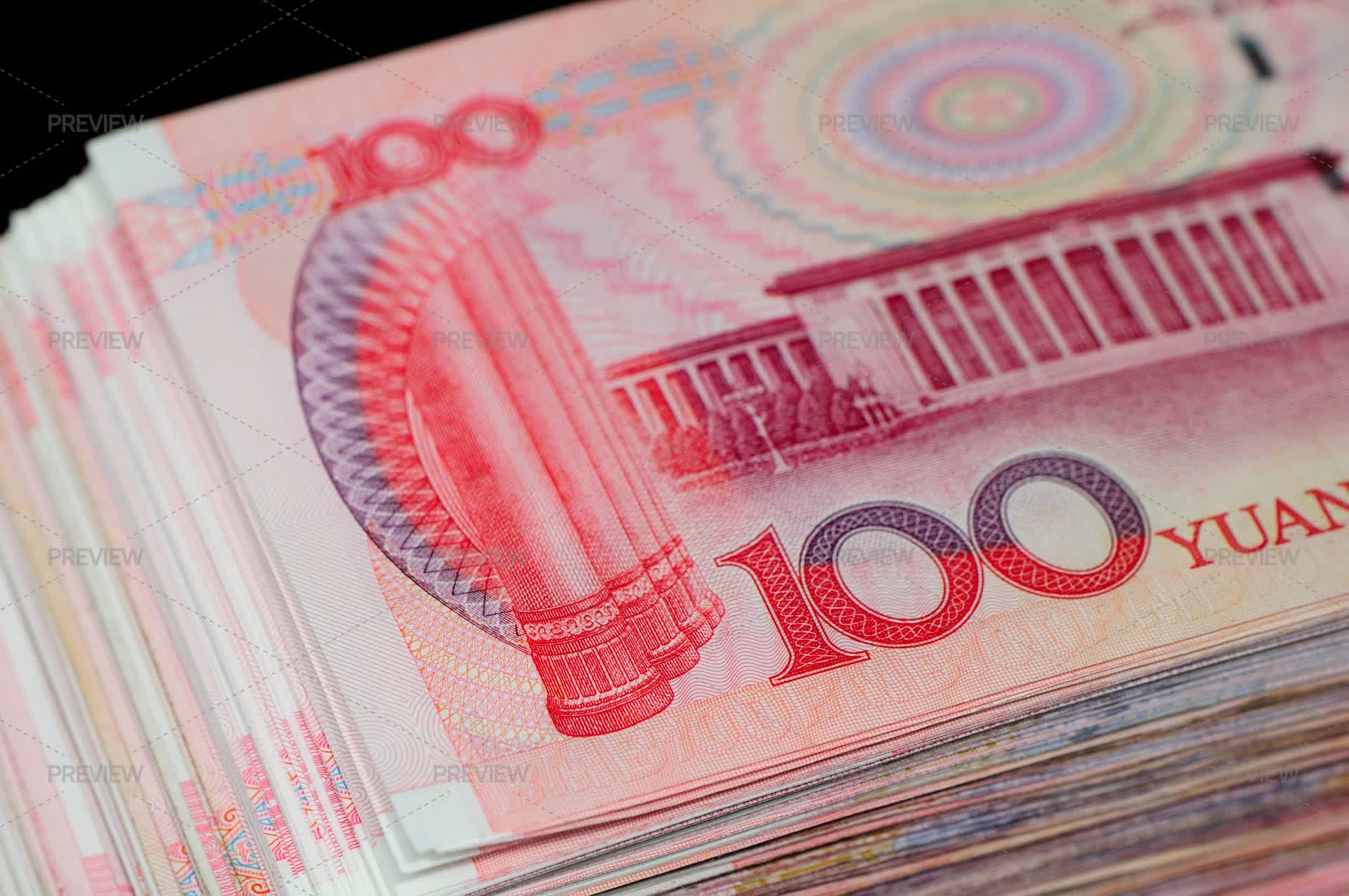 100 RMB Stack Chinese Yuan - Stock Photos | Motion Array