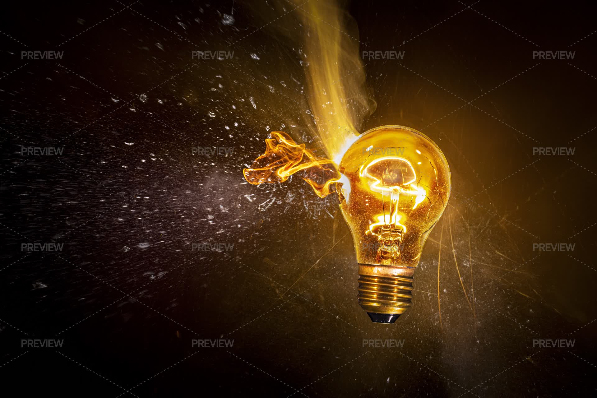 Exploding Bulb Drg Exploding Electric Bulb - Stock Photos | Motion Array