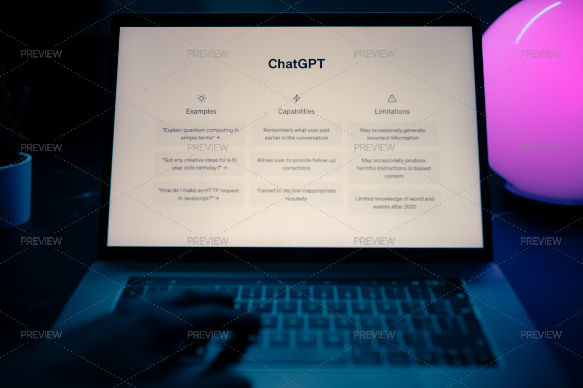 Typing A Prompt On The Computer - Stock Photos | Motion Array