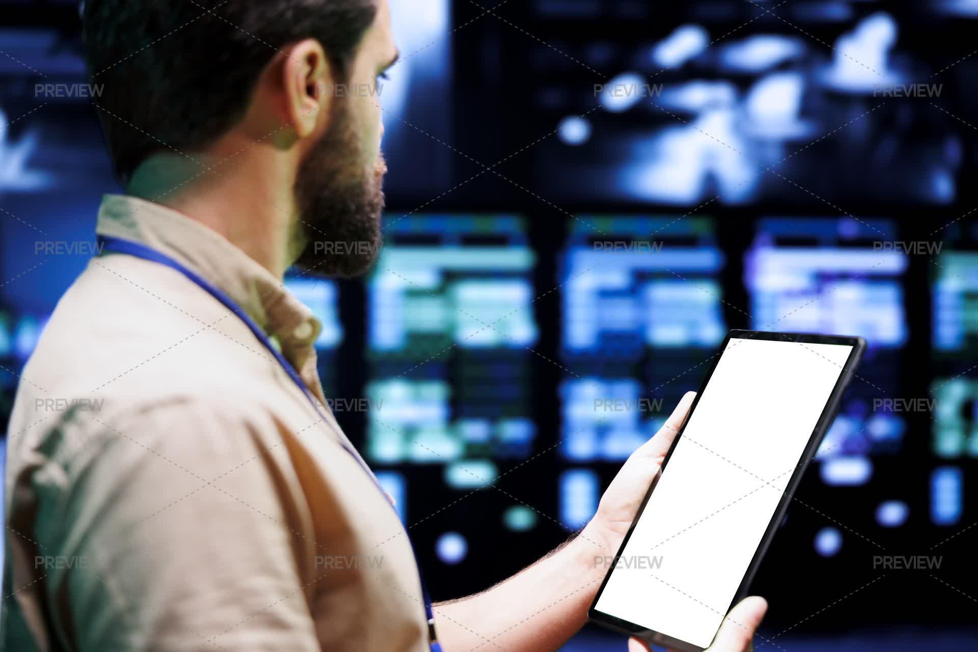 Admin Overseeing Supercomputer Security - Stock Photos | Motion Array