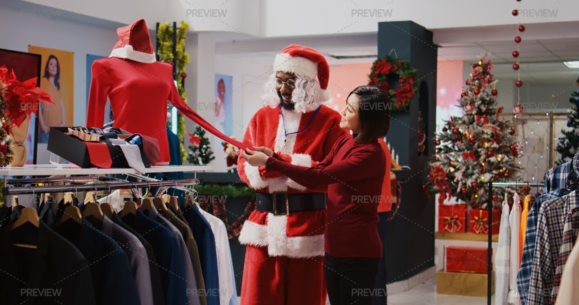 Santa In A Store - Stock Photos | Motion Array