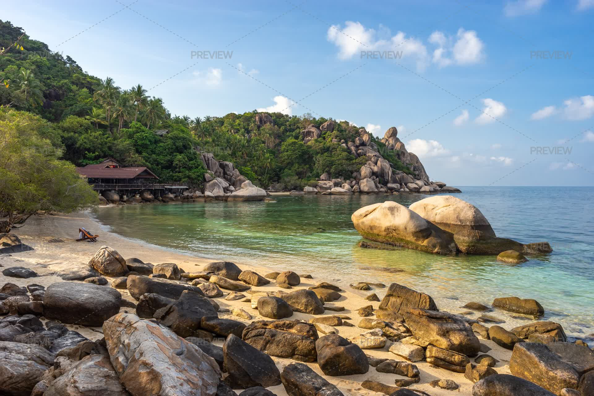 Tropical Beach On Koh Tao Island - Stock Photos | Motion Array