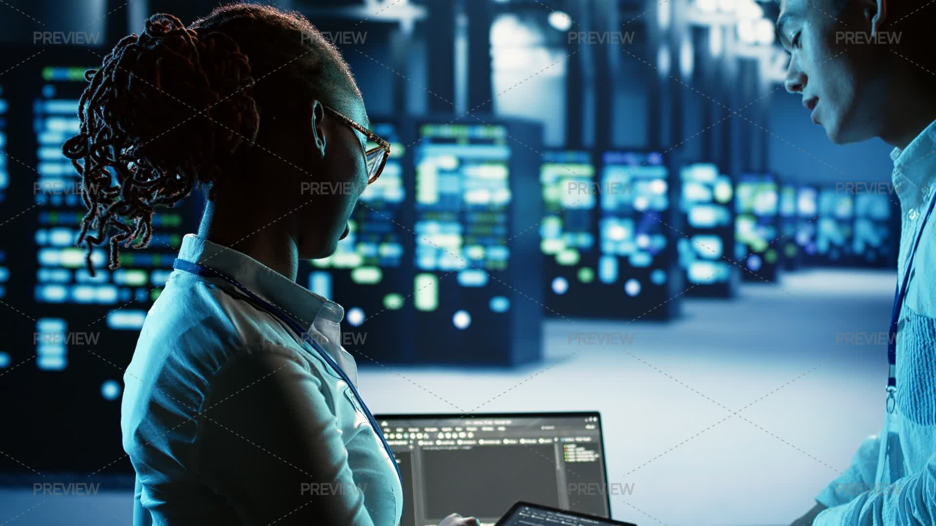 Employee Programming In Data Center - Stock Photos | Motion Array