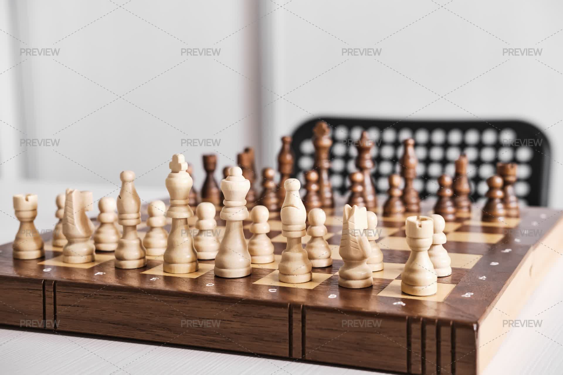 Chess Board With Chess Pieces - Stock Photos | Motion Array
