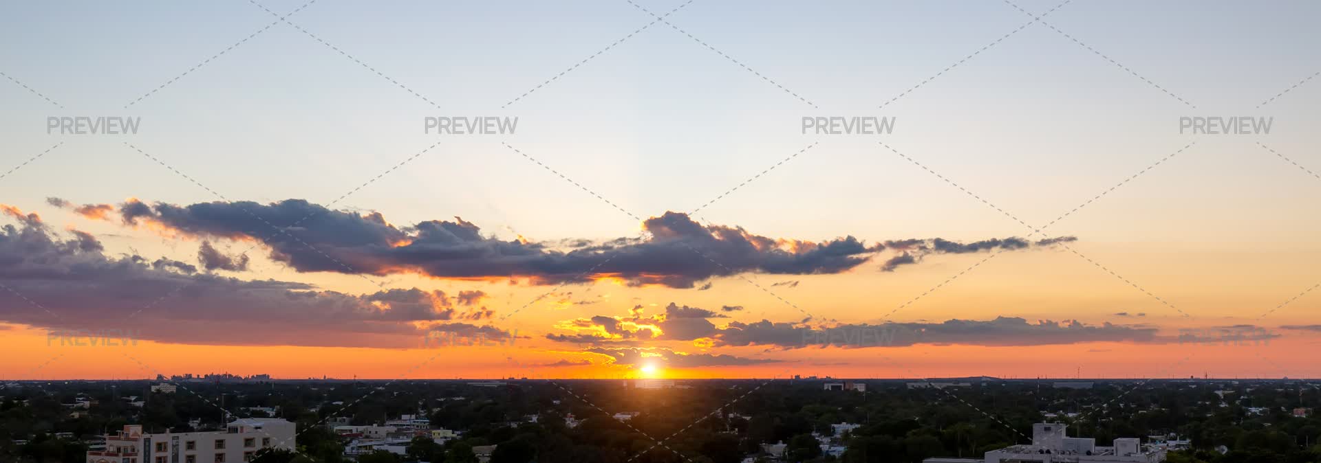 Mexico, Merida, Sunset View Merida City From The Roof Of The Upscale ...
