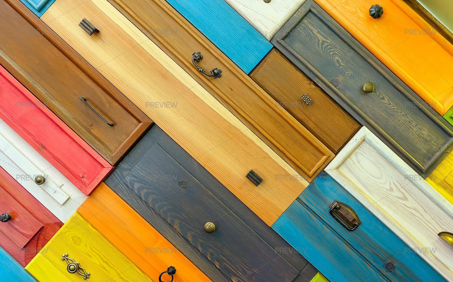 Colorful Wooden Drawers Texture - Stock Photos | Motion Array