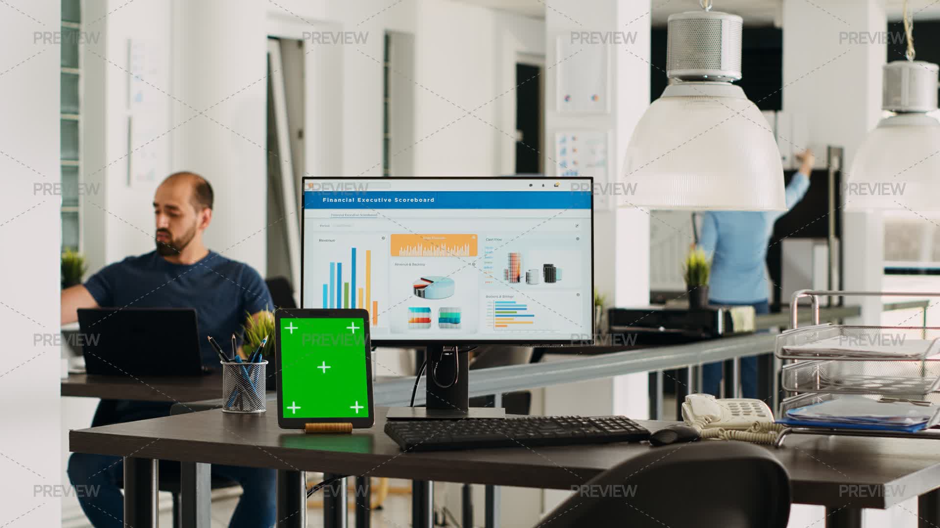 Tablet At An Office Workstation - Stock Photos | Motion Array