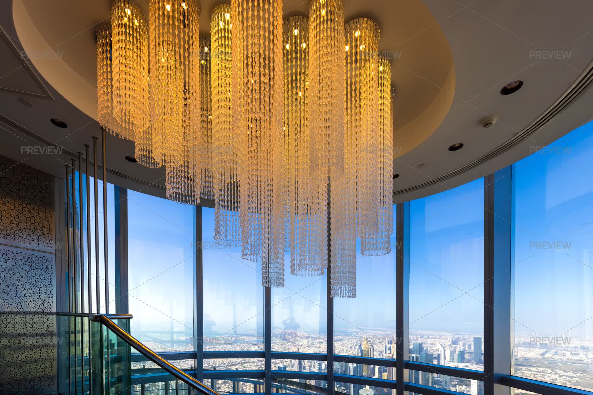 UAE, Dubai Observation Deck With Aerial Views Of Business And Finance ...