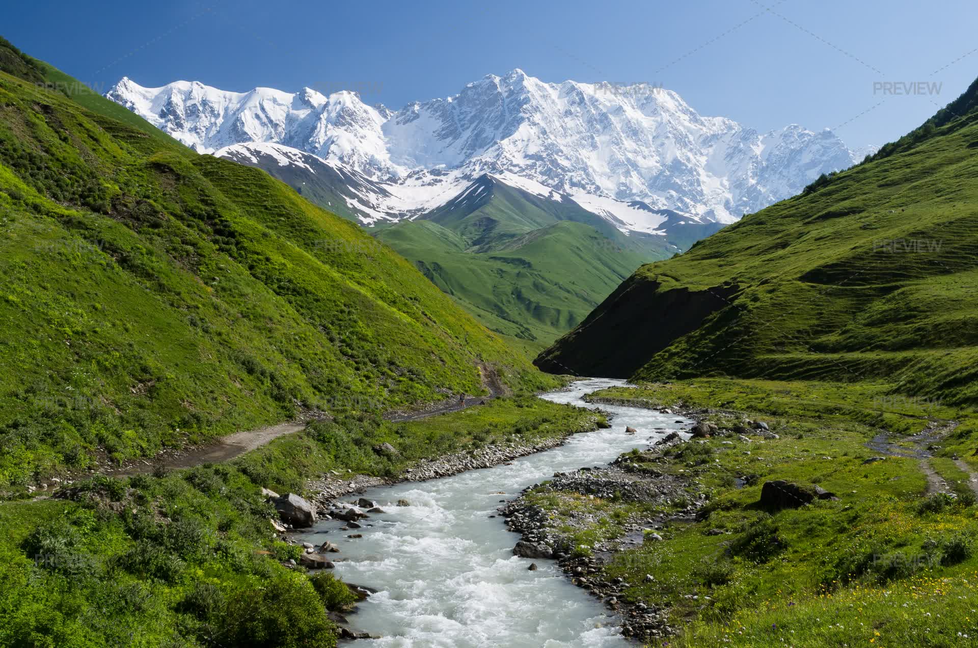 Shkhara Map Shkhara Mountain In The Caucasus, Svaneti, Georgia - Stock Photos ...