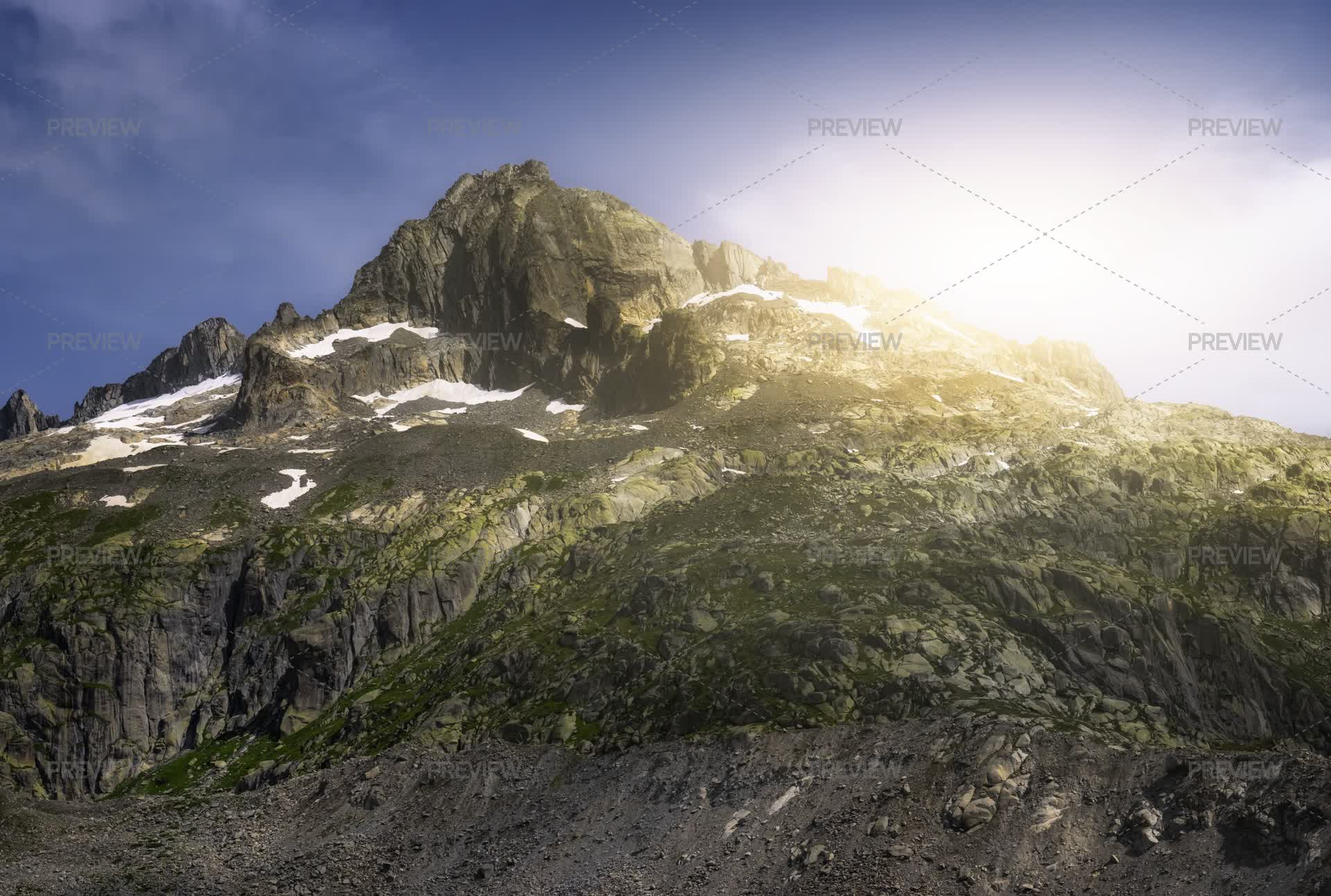 Stunning Summer Alpine Panorama With Swiss - Stock Photos | Motion Array