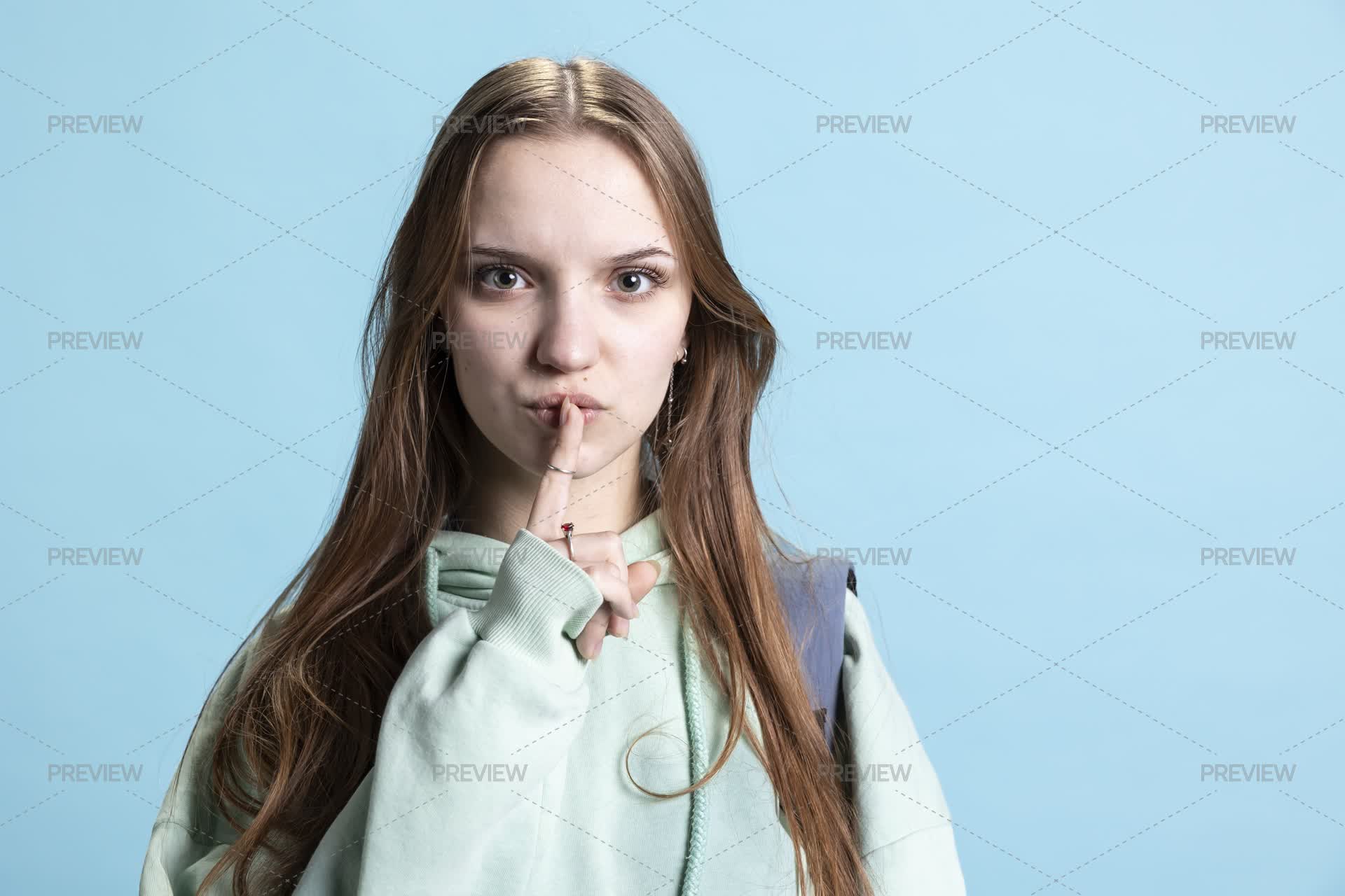 Woman Requesting Silence, Doing Shushing Hand Gesture - Stock Photos ...