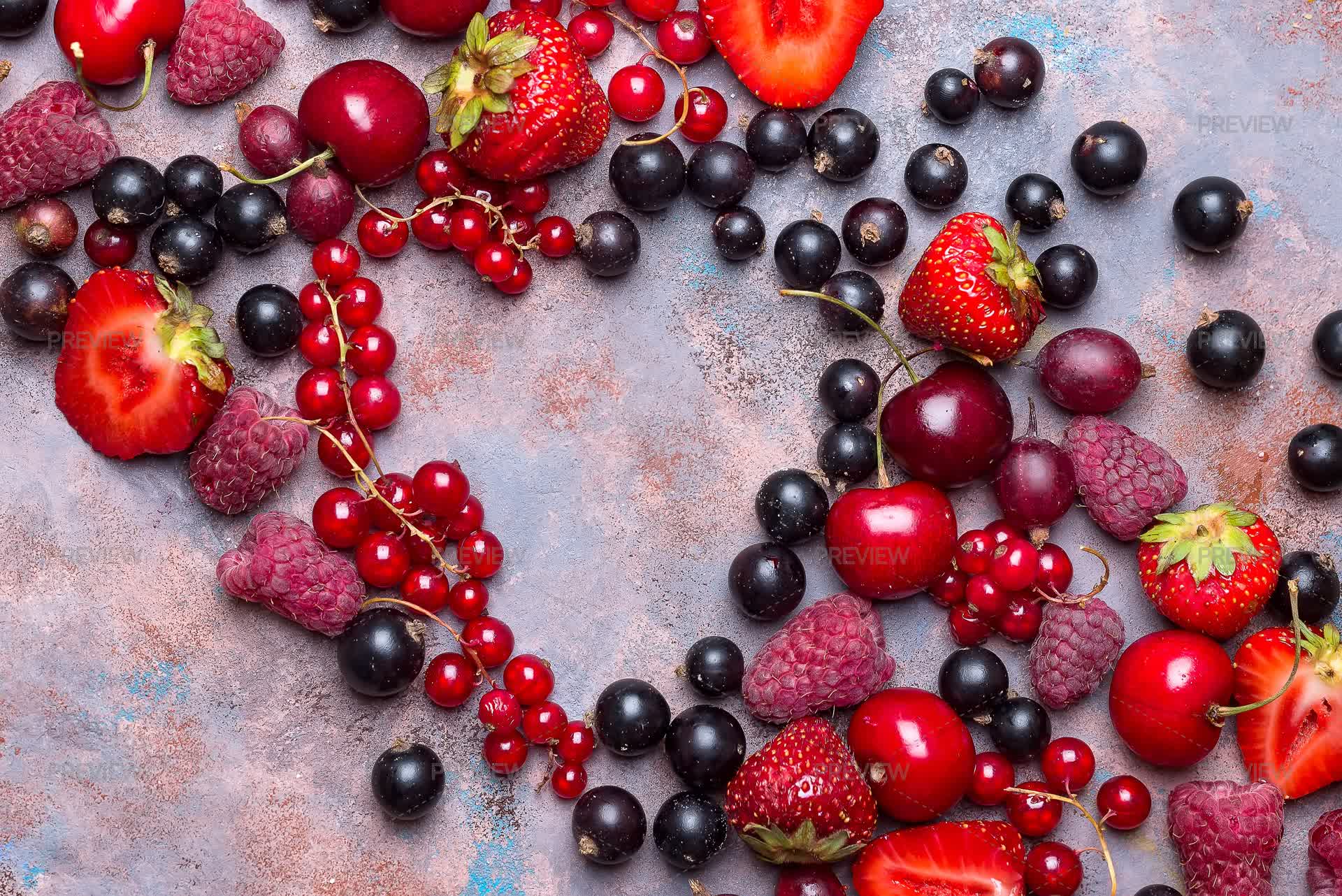 Berry Shapes Heart Shape Assorted Berry Fruits - Stock Photos | Motion Array