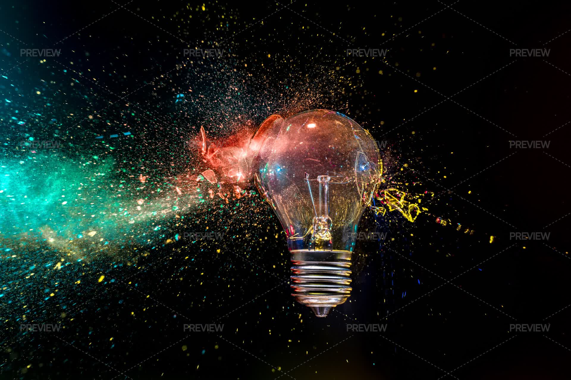Light Bulb Exploding - Stock Photos | Motion Array