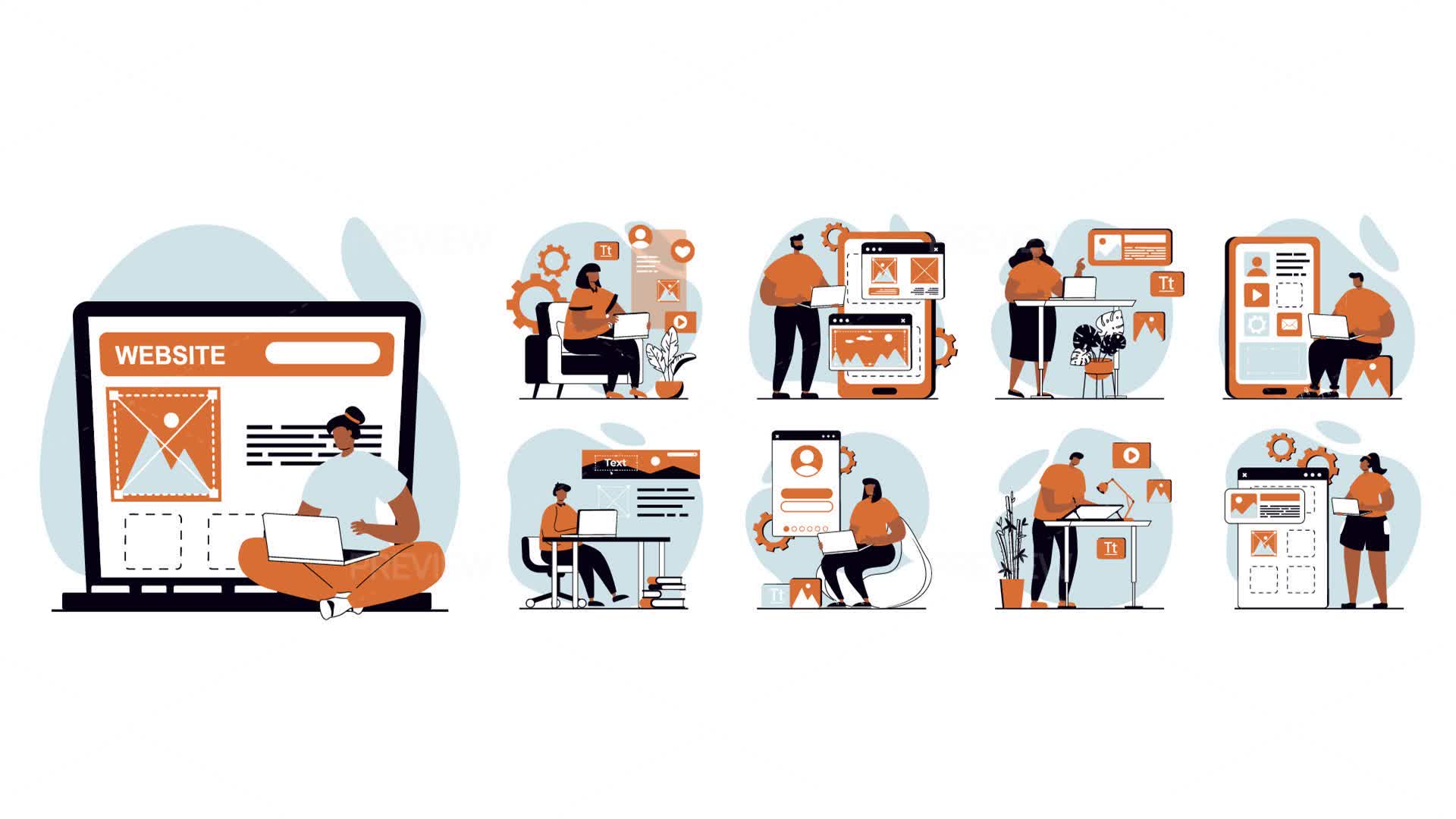 9 UI UX Designer Illustrations - Graphics | Motion Array