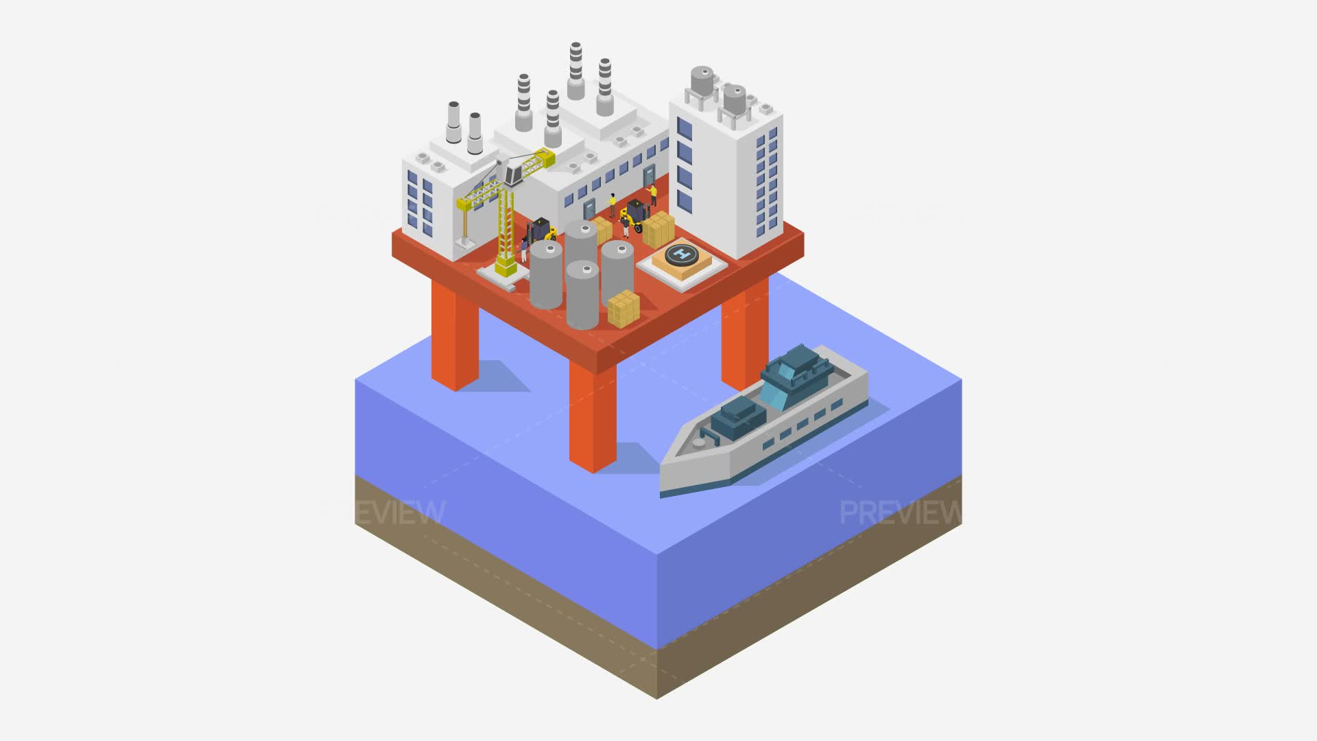 Oil Petroleum Industry Isometric Illustration - Graphics | Motion Array