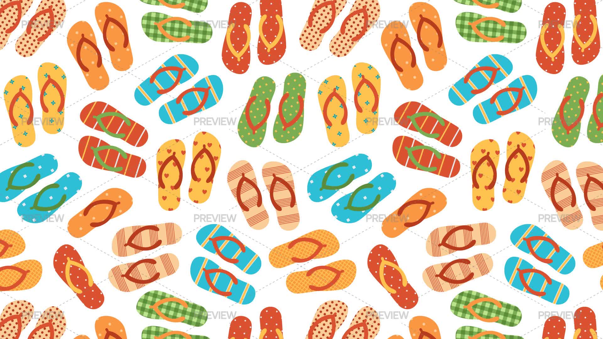 Flip Flops Seamless Pattern - Graphics | Motion Array
