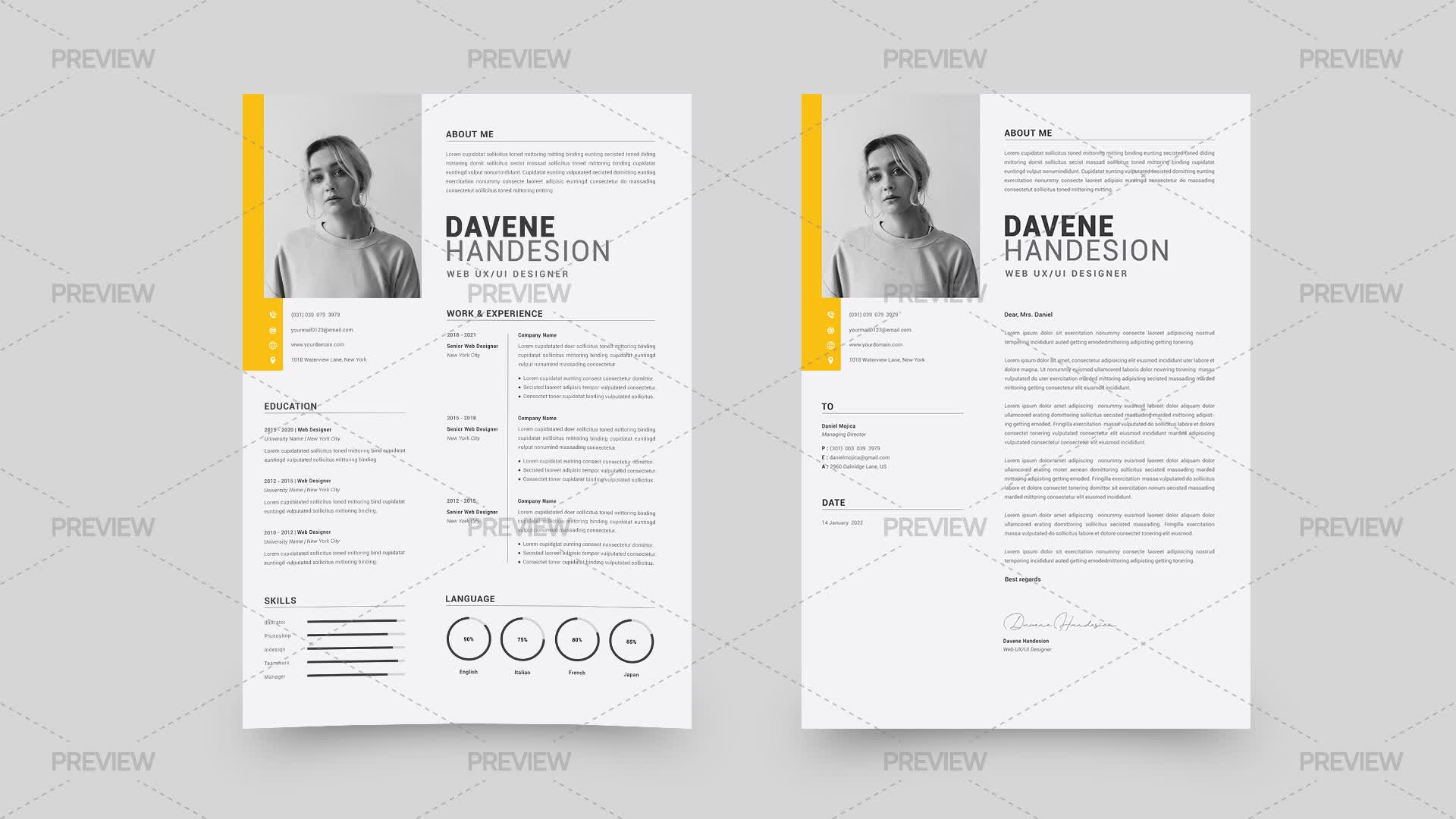 CV Resume Template - Graphics | Motion Array