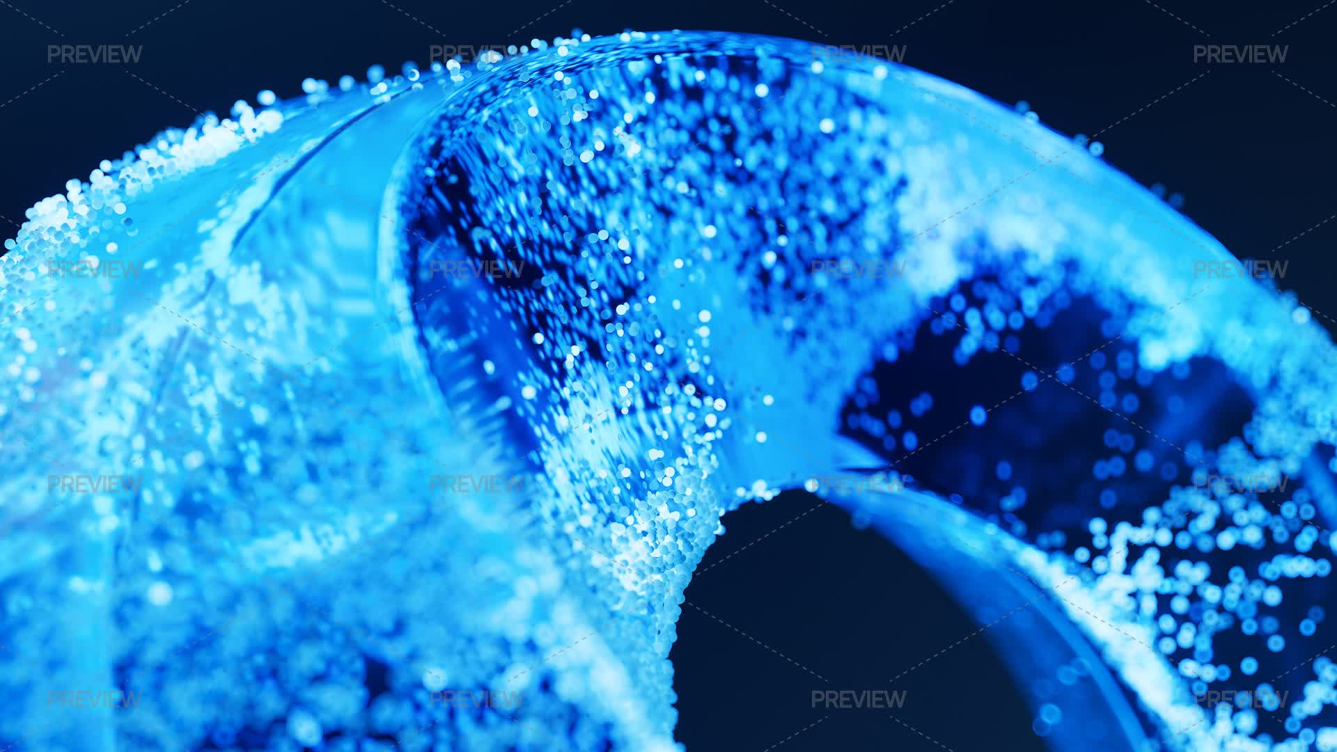 Abstract Glass Structure With Blue Particles - Graphics | Motion Array