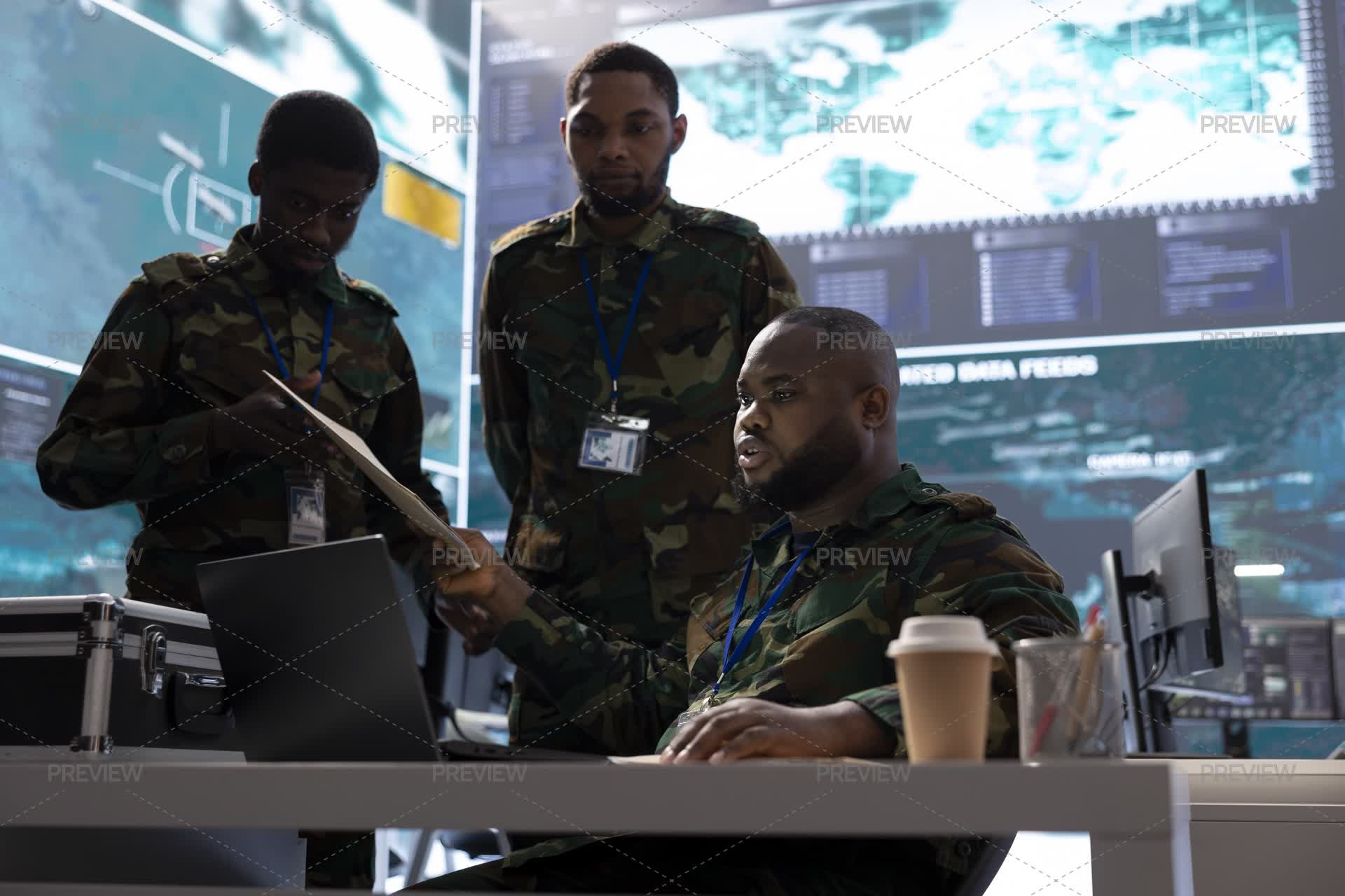Army Personnel Collecting Real Time Information And Processing Details ...