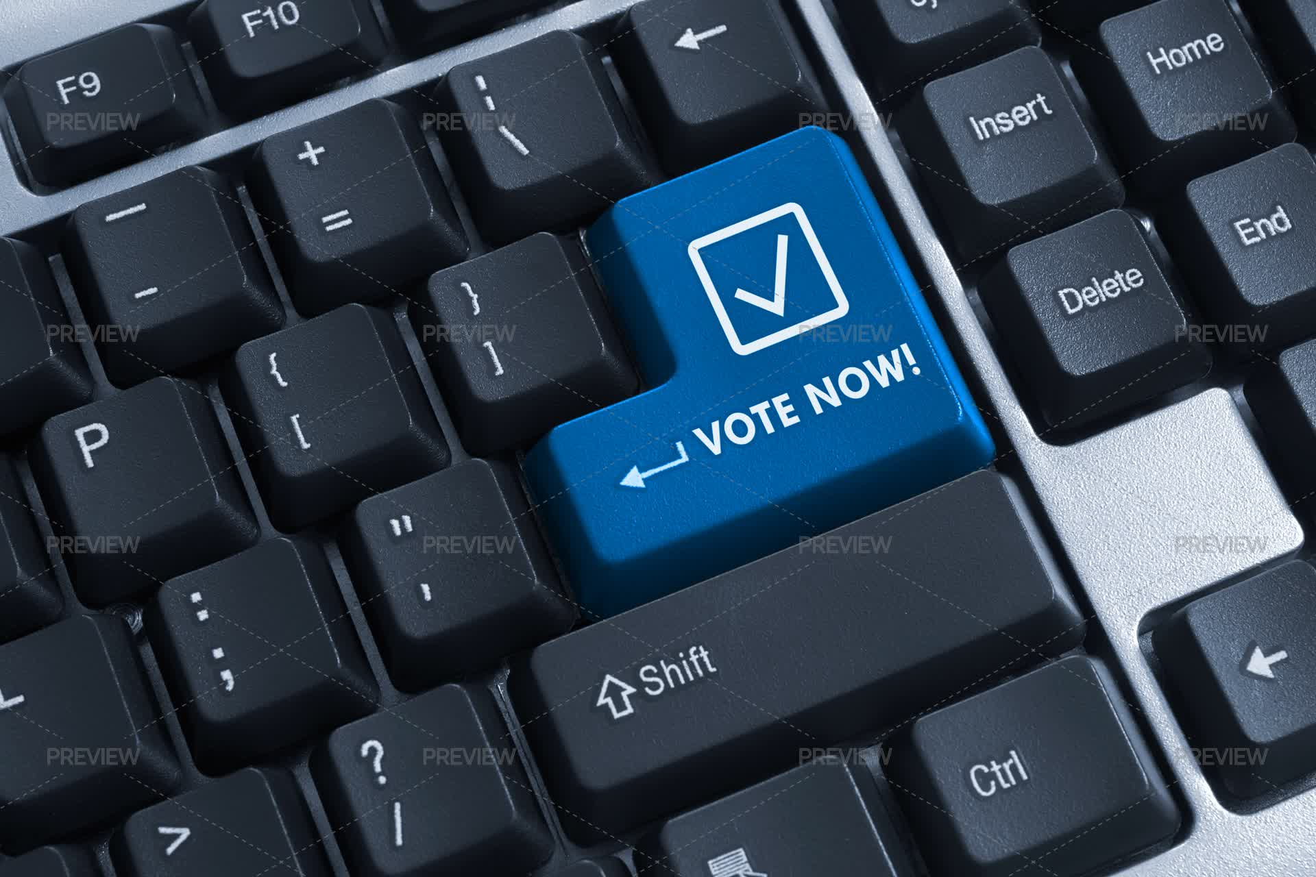 Keyboard With Vote Now Button - Stock Photos | Motion Array