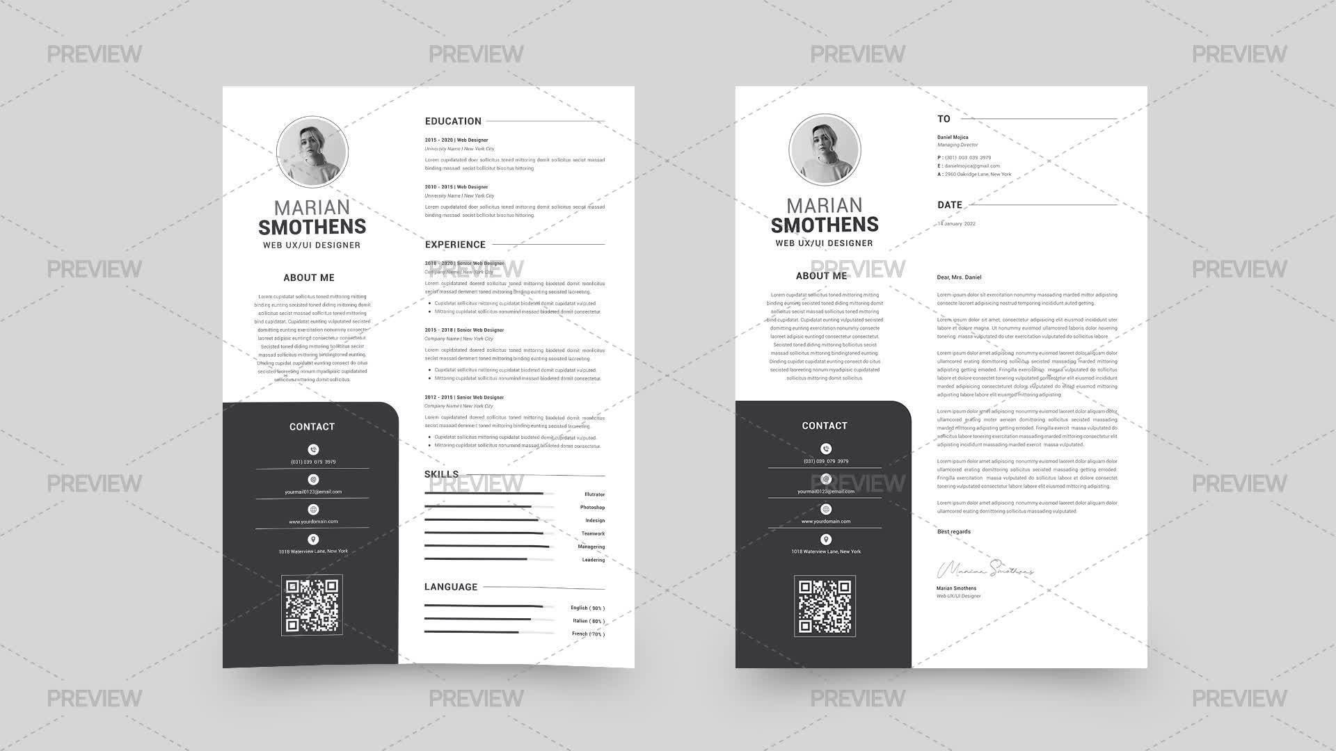 CV Resume Template Graphics Motion Array Cv resume template graphics motion array
