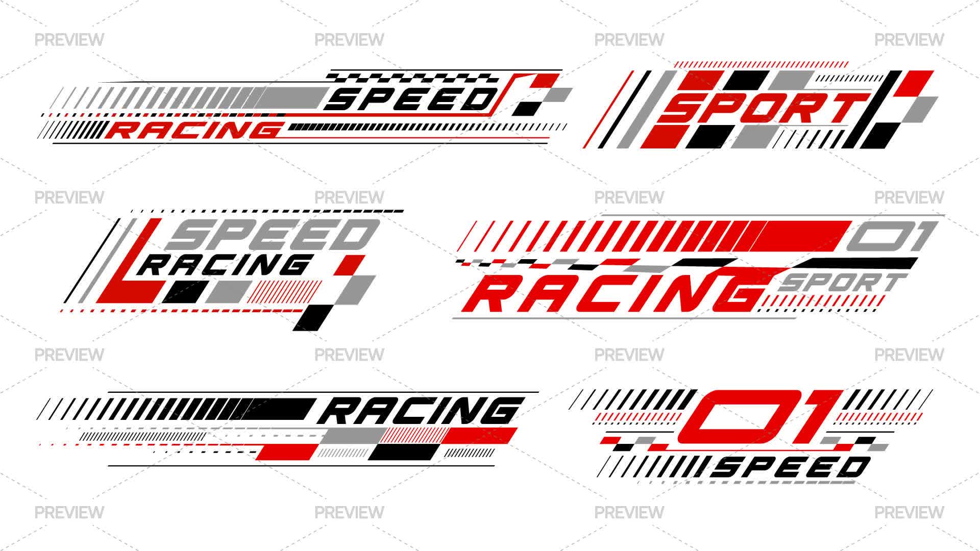 Racing Car Template Stickers - Graphics | Motion Array