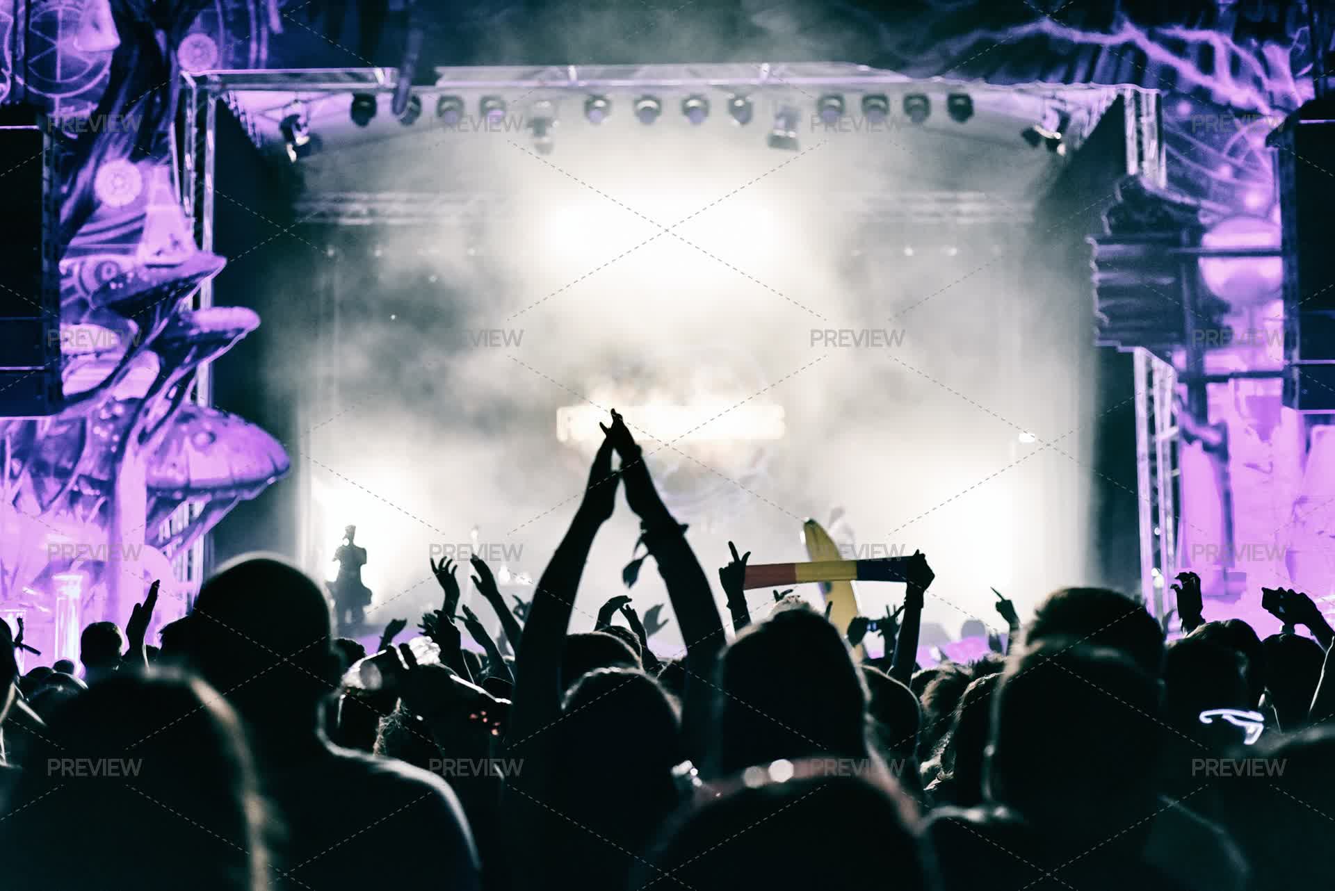 Magic Concert Background Live Concert Background Live Concert Magic Yellow Lights And A Crowd