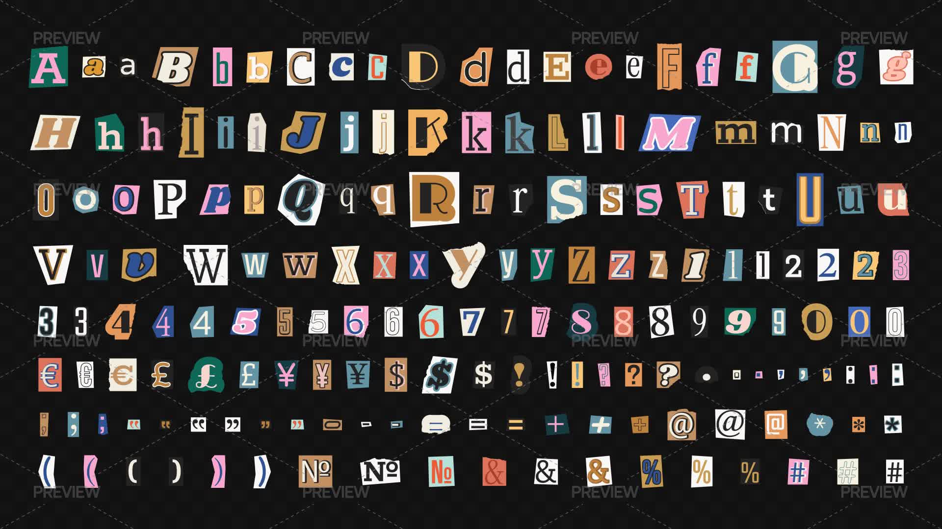 177 Retro Ransom Note For Collages - Graphics | Motion Array