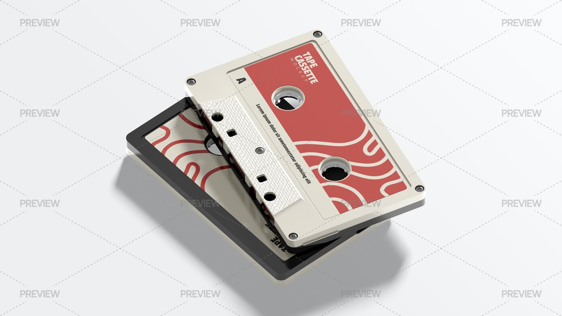 Two Cassette Tapes Mockup - Graphics | Motion Array