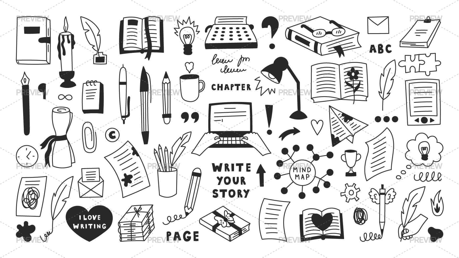 Assignment Given Doodle 63 Writing Doodles - Graphics | Motion Array