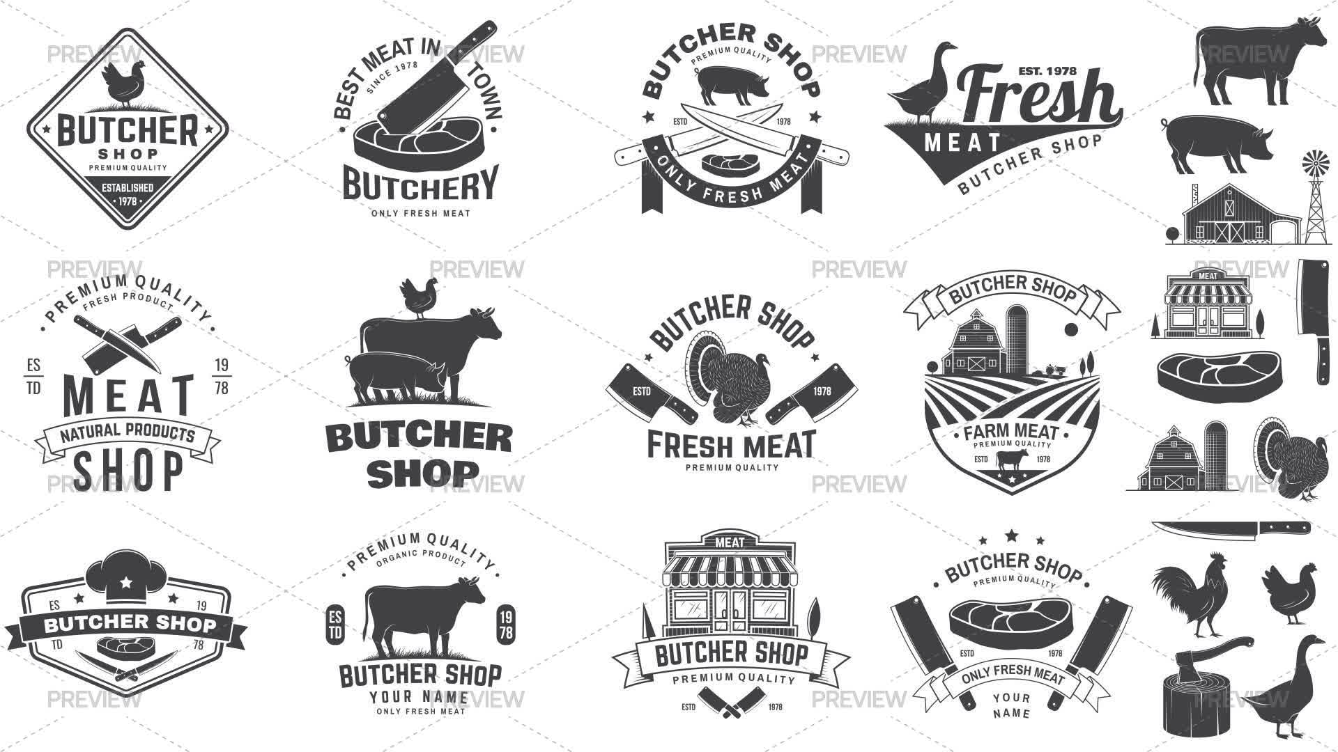Butchery Price Label Sticker Butchery Sticker Templates And Elements - Graphics | Motion Array
