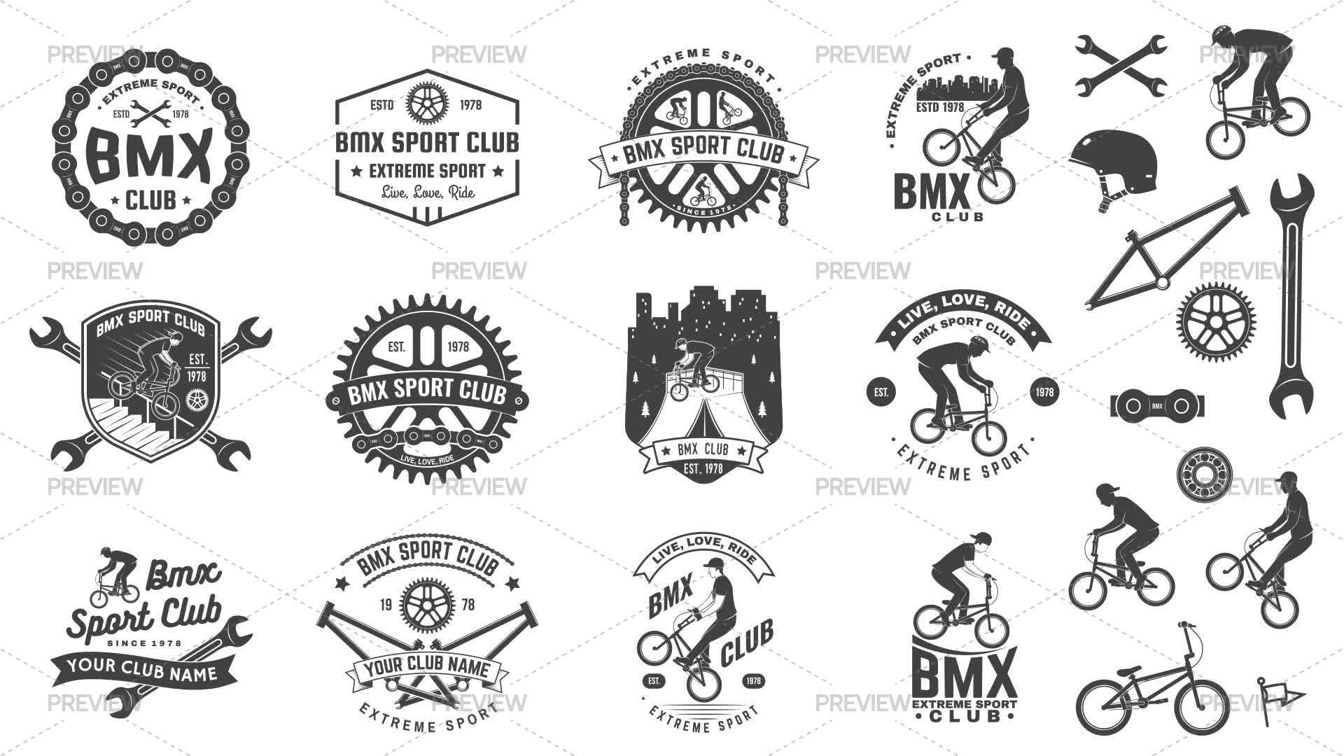 Bmx Vector Sticker Bmx Sticker Templates And Illustrations - Graphics | Motion Array