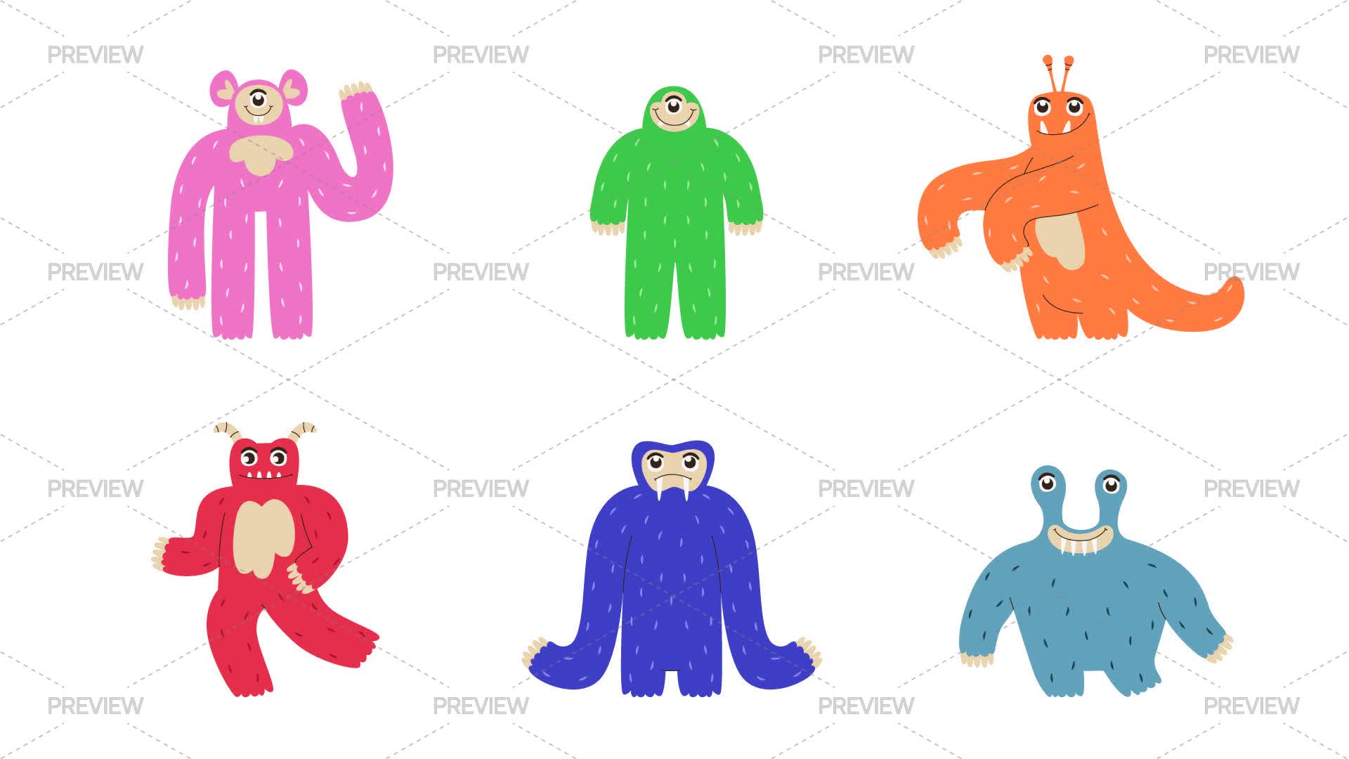 Monsters With Fangs - Graphics | Motion Array