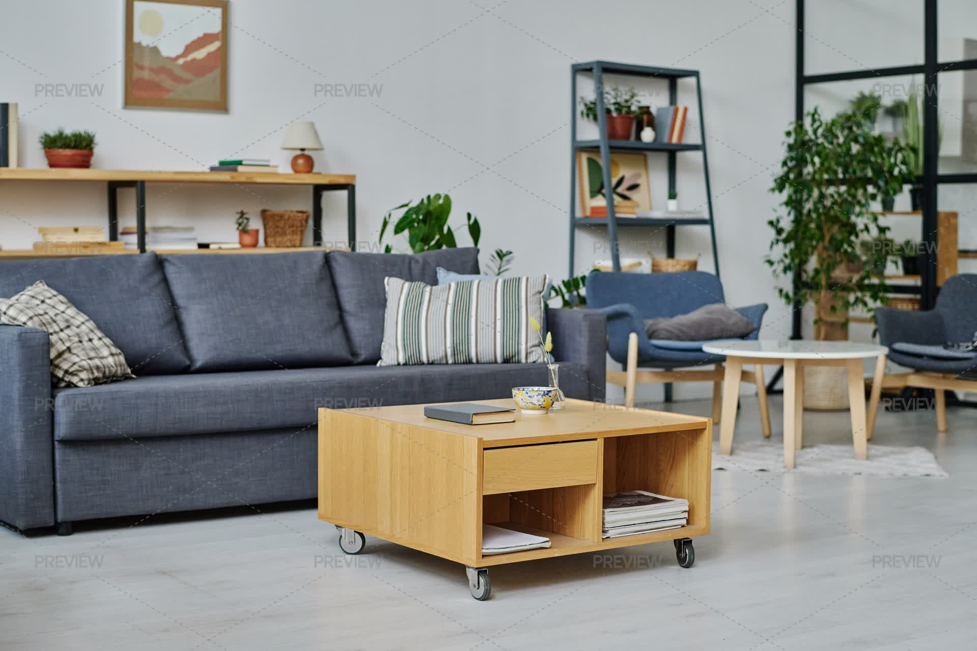Modern Living Room With Coffee Table - Stock Photos | Motion Array