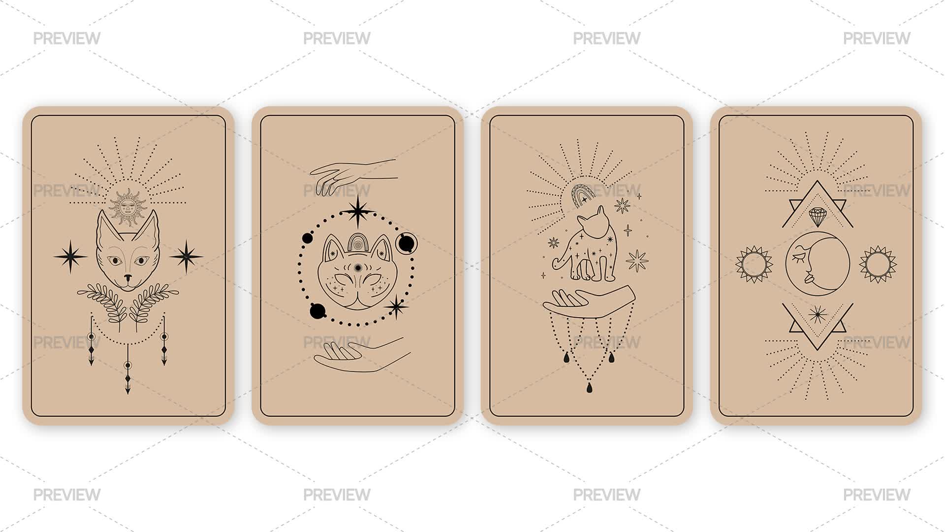 Magic Celestial Tarot Cards - Graphics | Motion Array