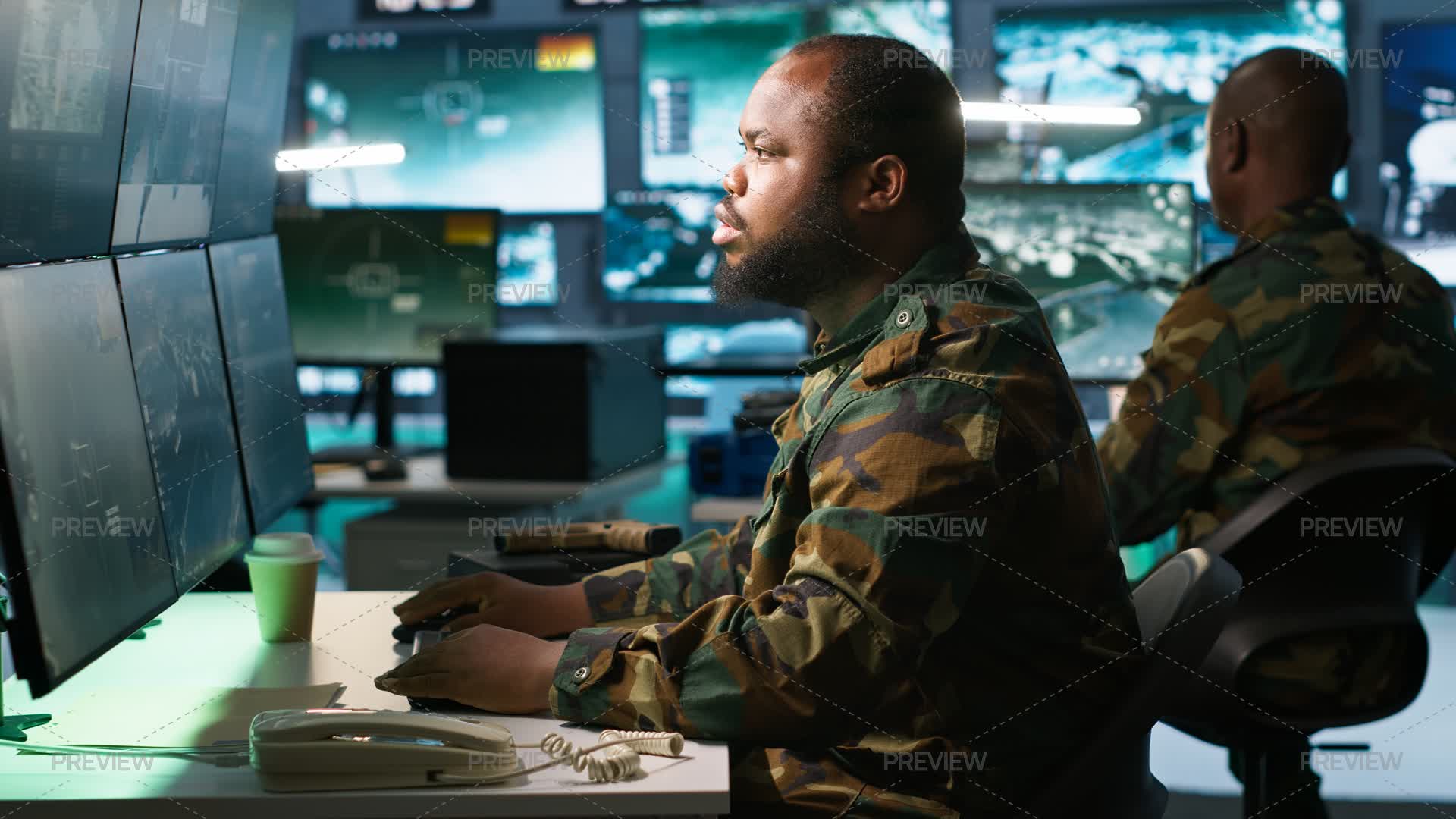 Base Operations Officer Arriving At Work In Base Of Operations, Starting Enemy ...