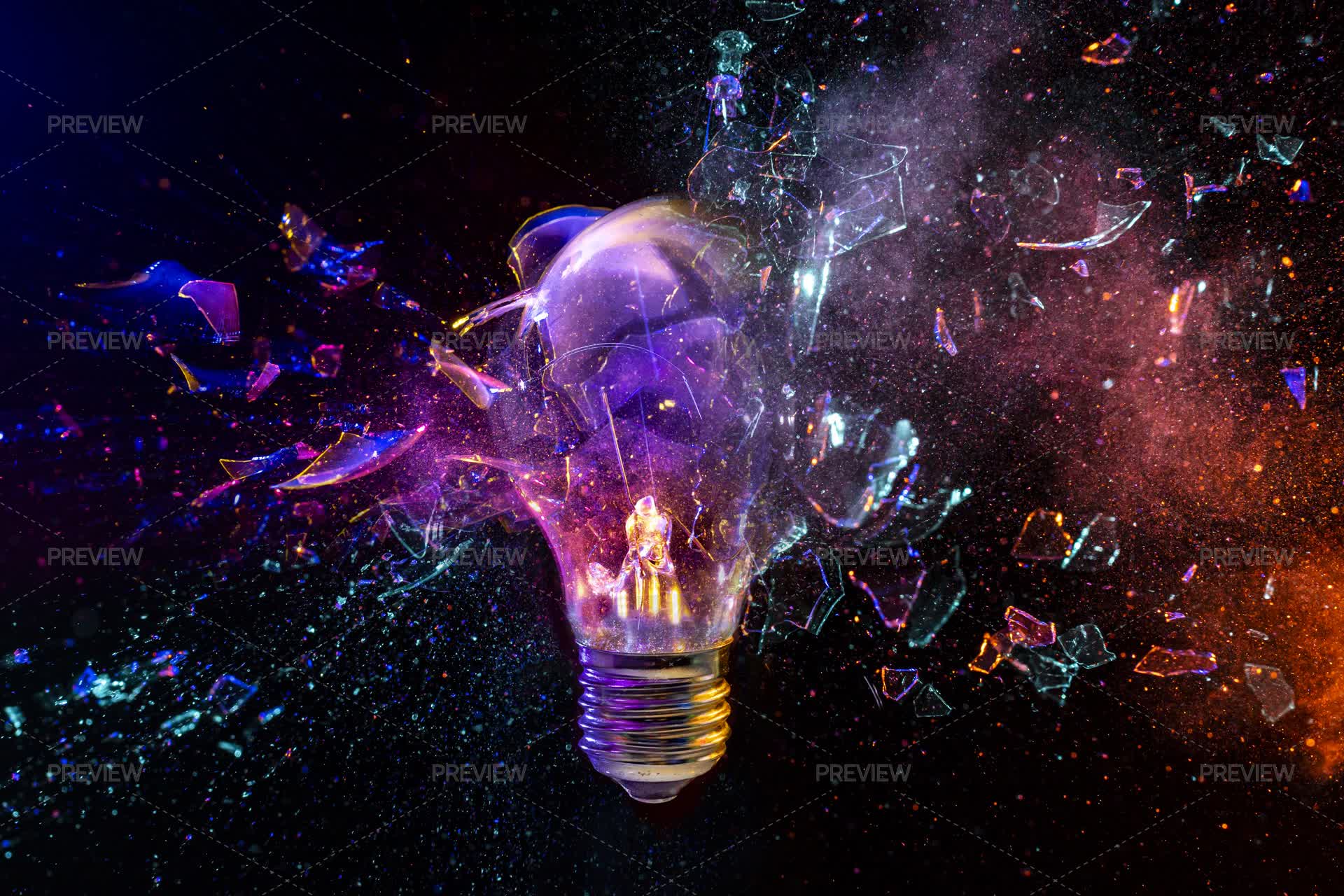Light Bulb Exploding - Stock Photos | Motion Array