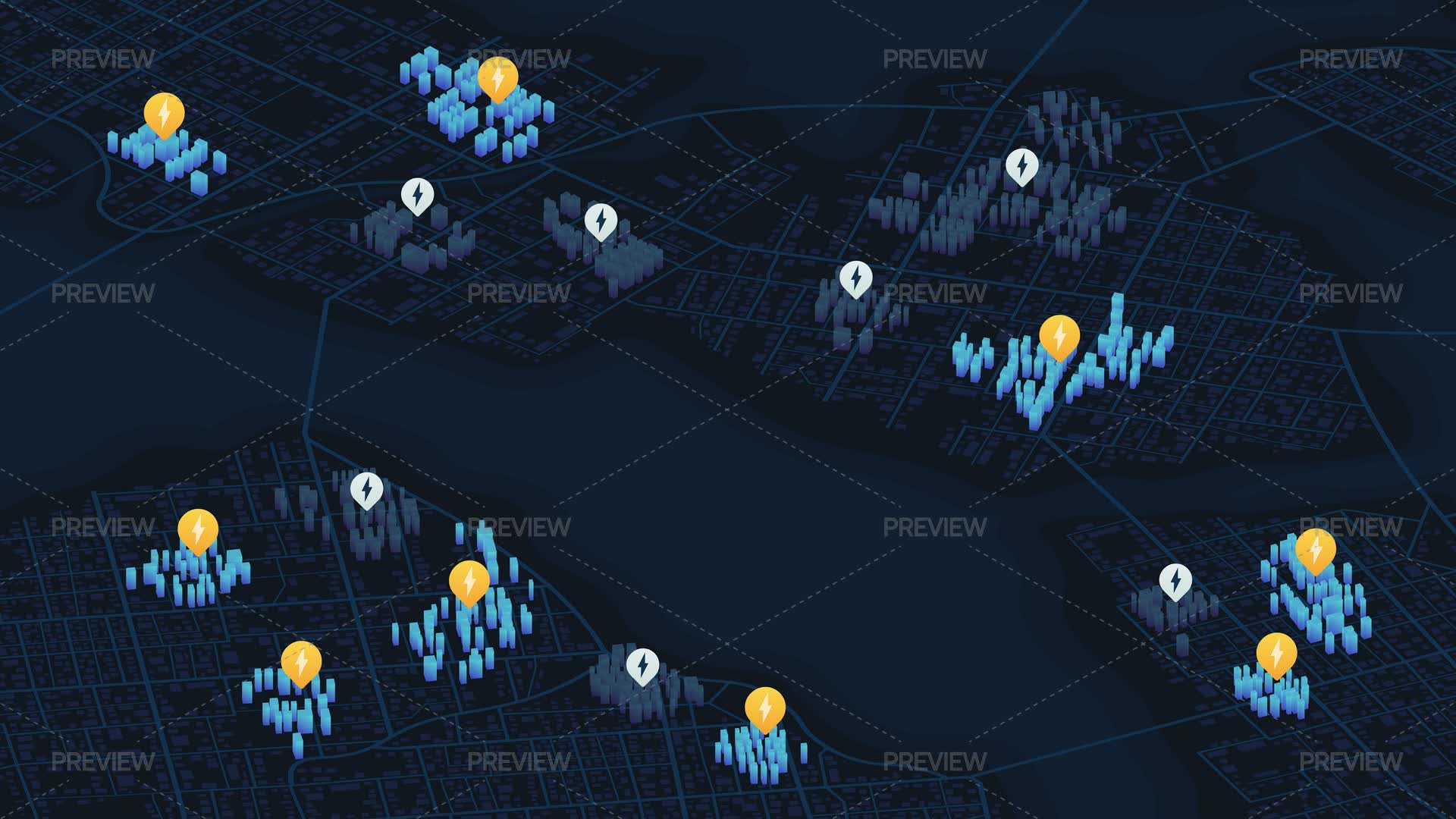 Destribution Map Graphics Isometric Map Of Power Distribution And Outage Areas - Graphics ...