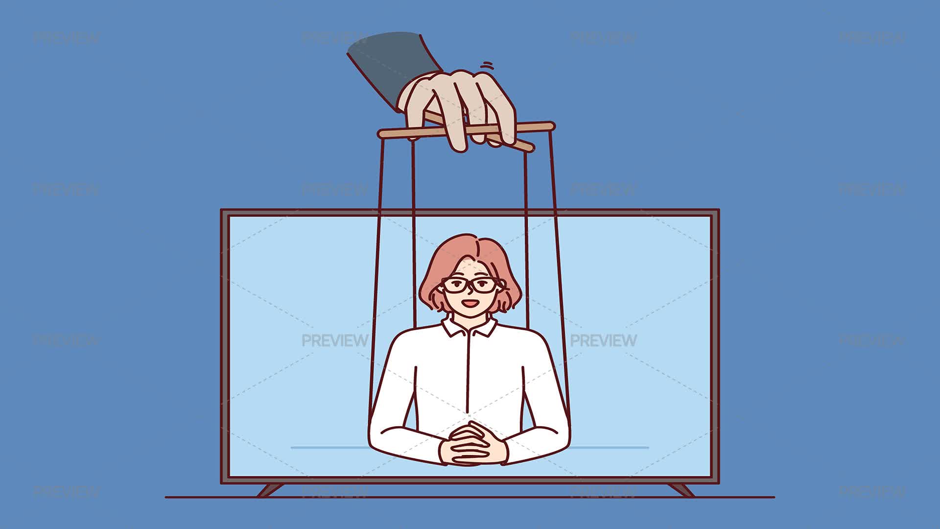 Reporter Puppet Hand Manipulating News Reporter As Puppet - Graphics | Motion Array